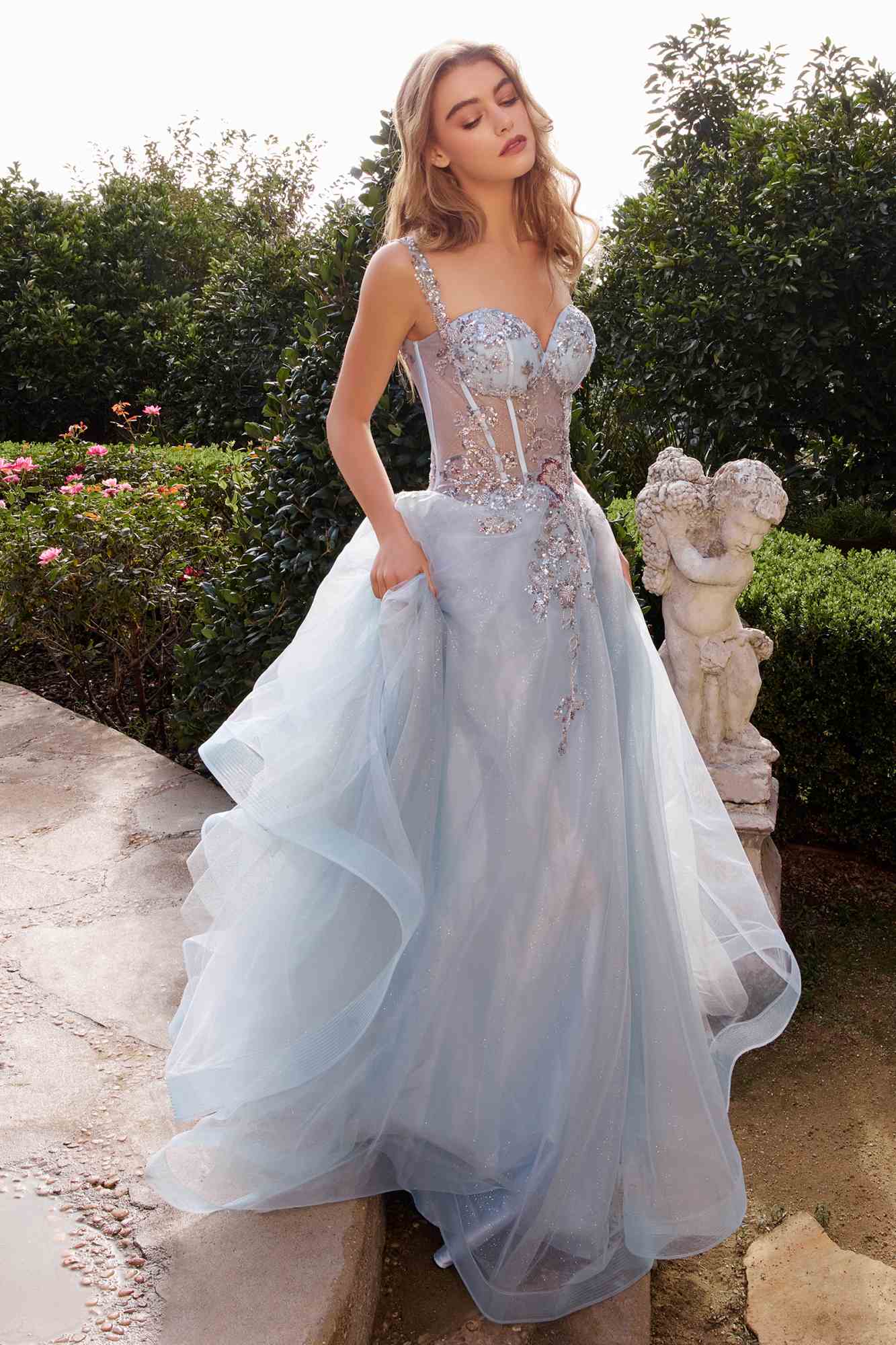 Andrea & Leo A1258 Long Embellished Tulle A-Line Ball Gown