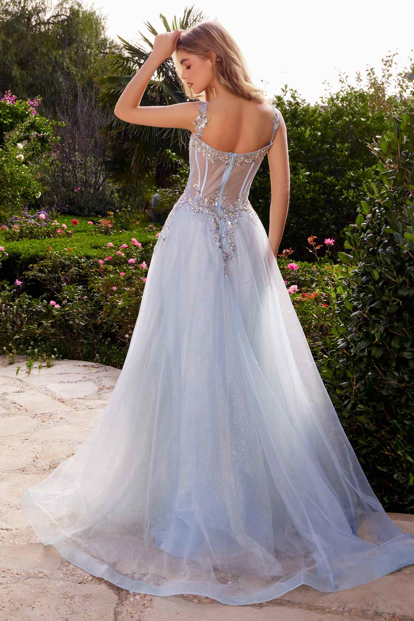 Andrea & Leo A1258 Long Embellished Tulle A-Line Ball Gown