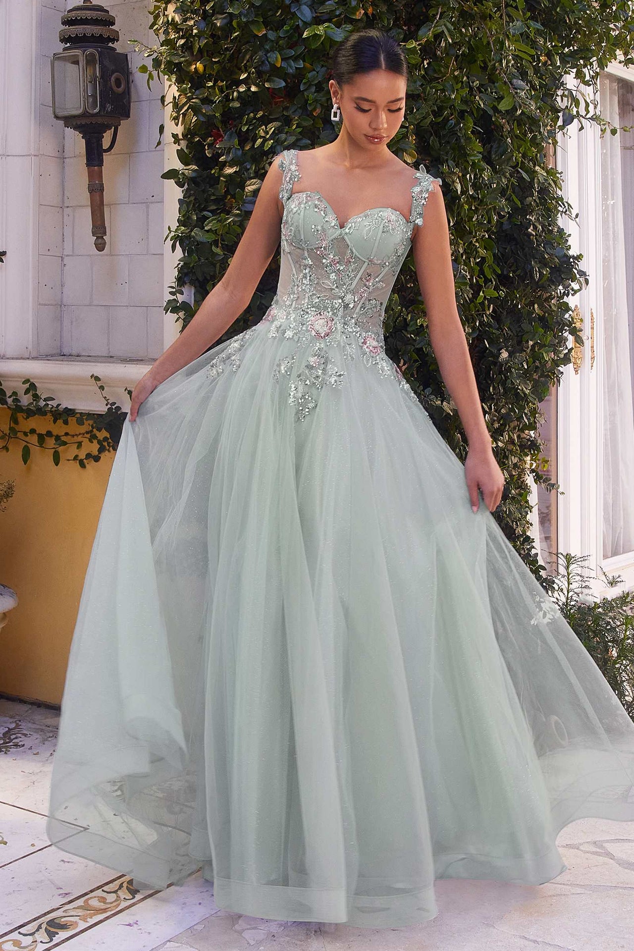 Andrea & Leo A1258 Long Embellished Tulle A-Line Ball Gown