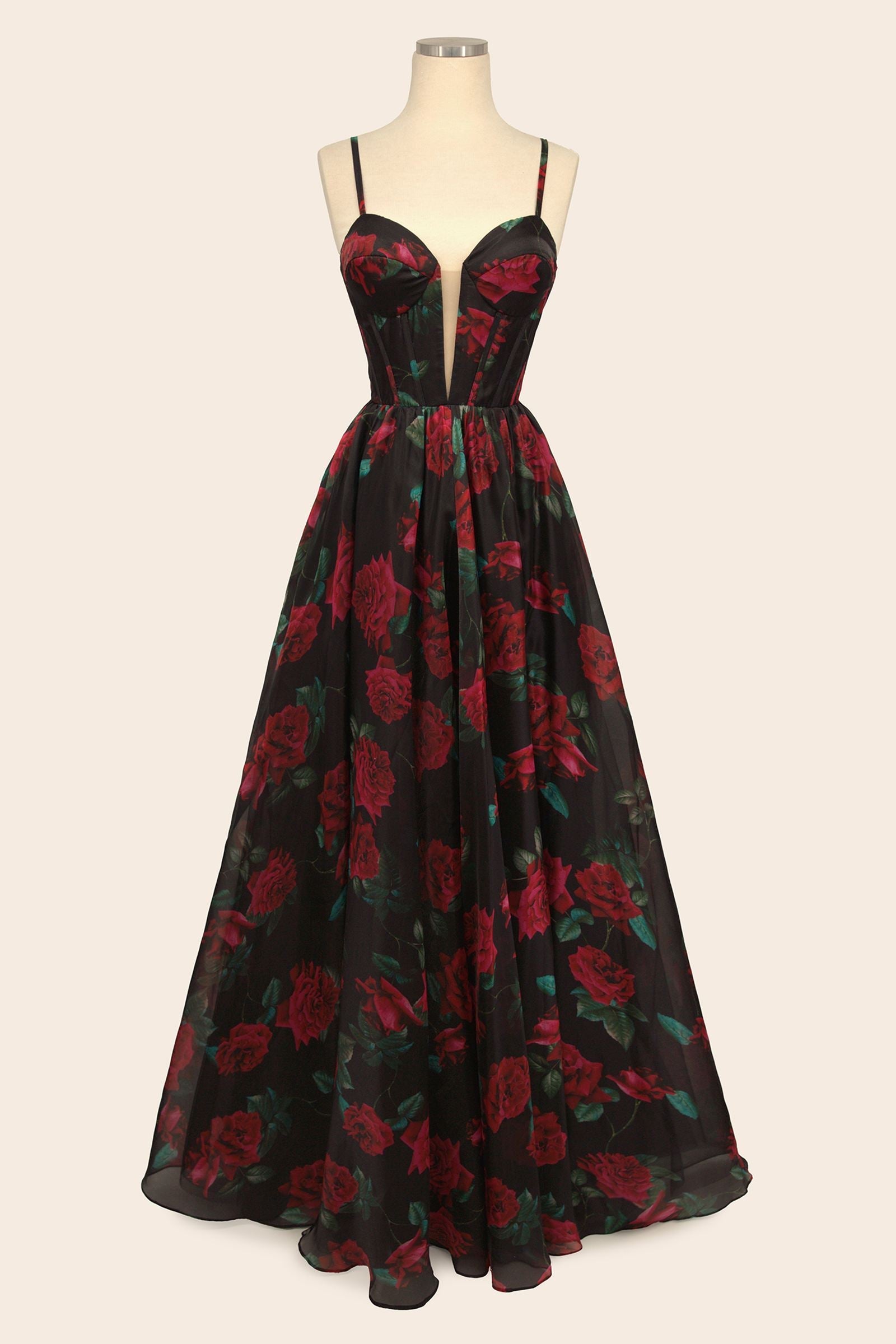 Andrea & Leo A1465 Dress Rose Print Organza Gown