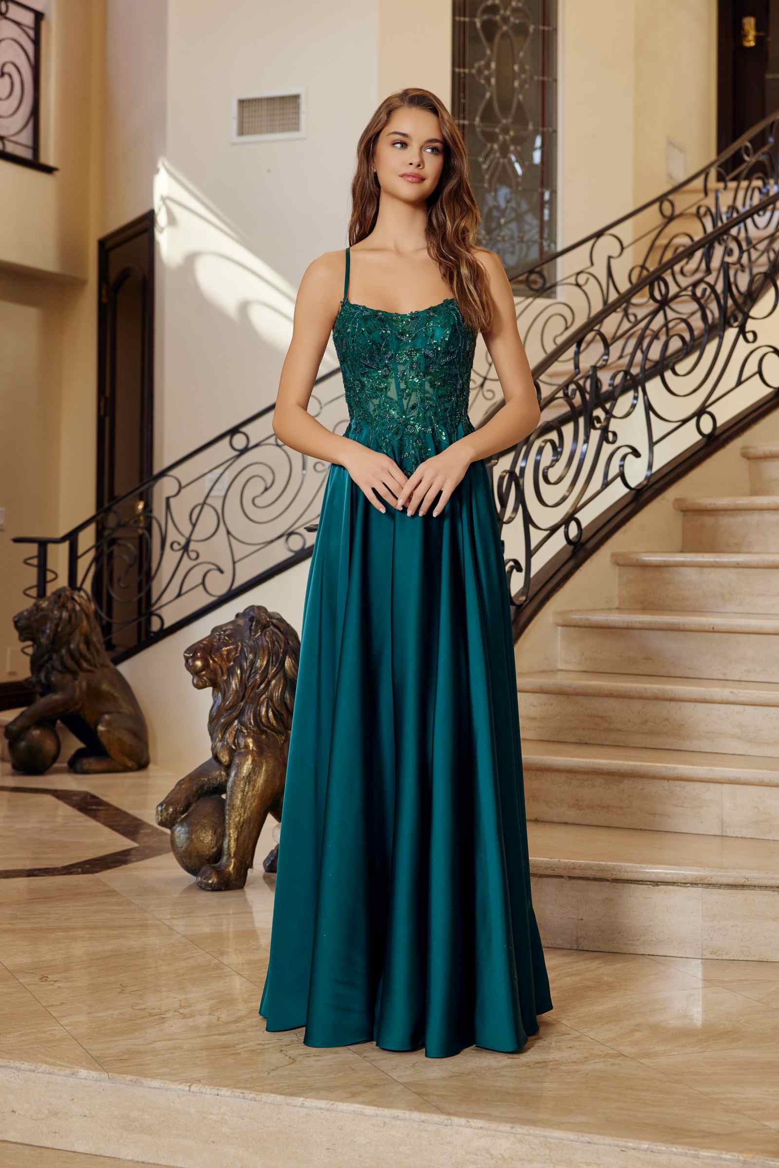 Nox Anabel A1725 Stretch Satin A-Line Dress