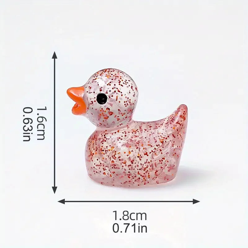 20pcs Glitter Mini Resin Duck Little Duck Figure Tiny Duck for Garden Micro Landscape Aquarium Potted Dollhouse Decoration Decor