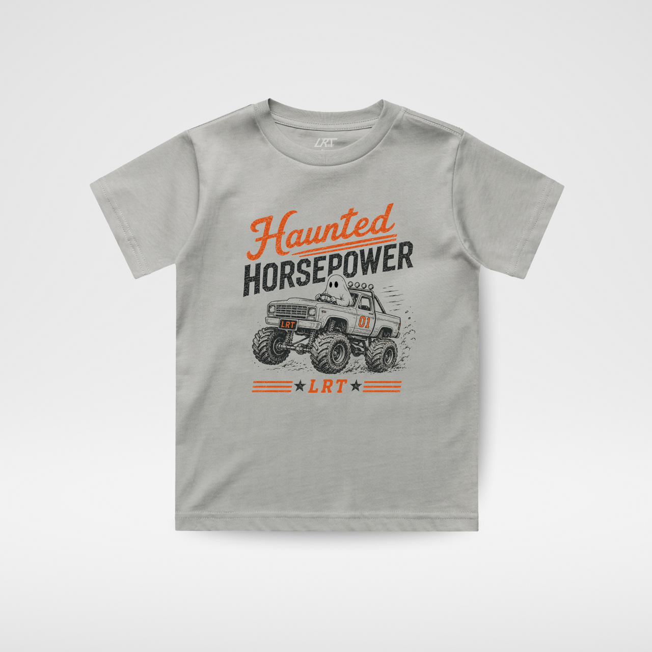 HAUNTED HORSEPOWER HALLOWEEN TEE - ASH