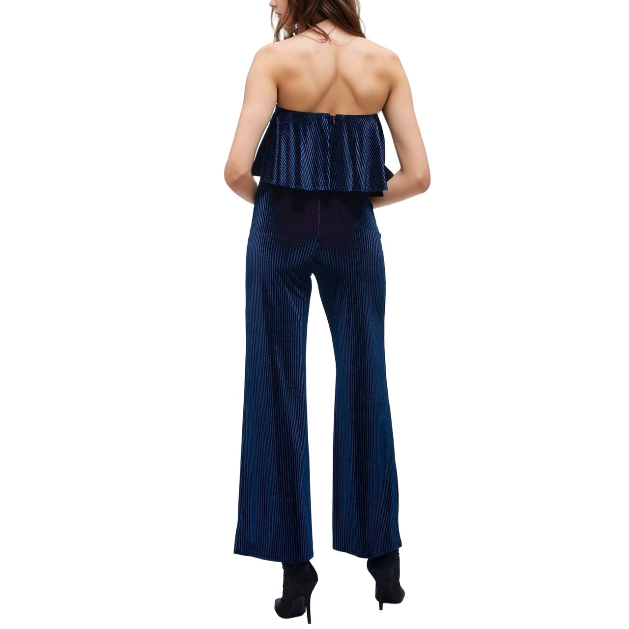 Women's Ribbed Velvet Tube Top Jumpsuit