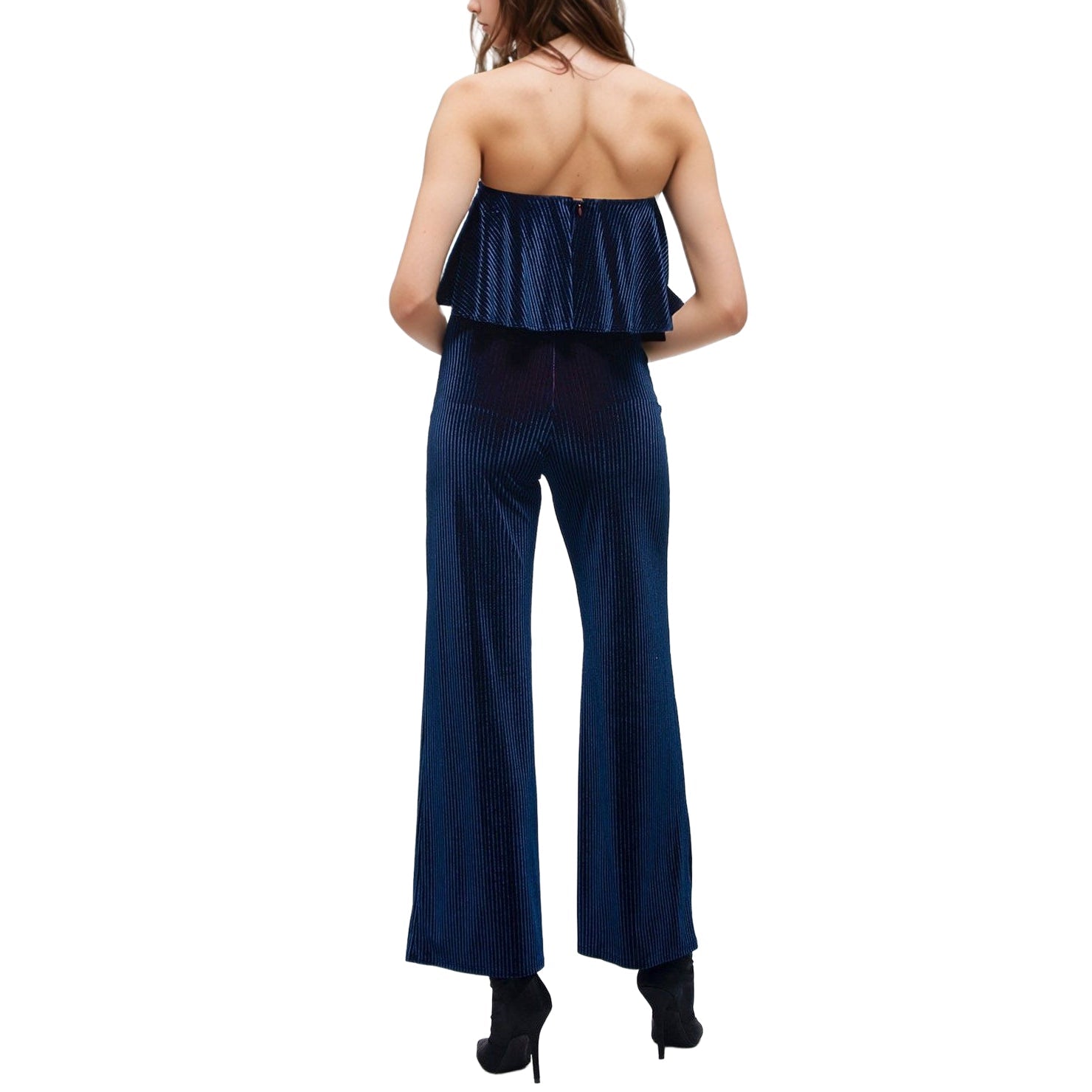 Women's Ribbed Velvet Tube Top Jumpsuit