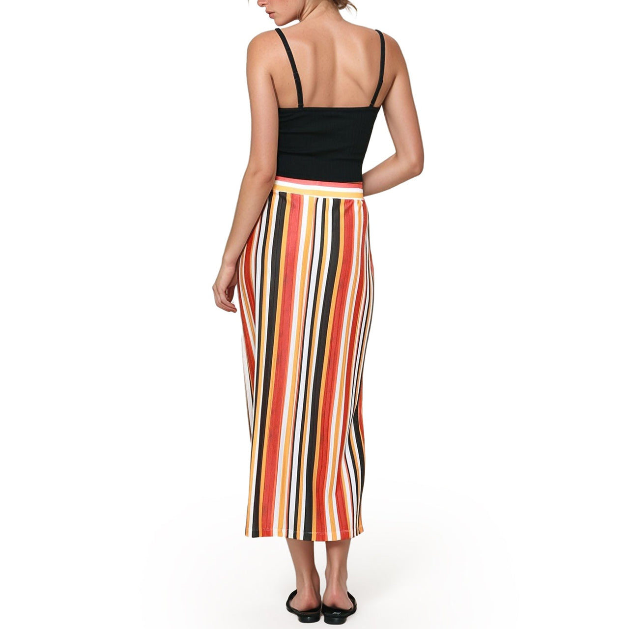 Pleione Women's Elastic Waist Printed Maxi Skirt