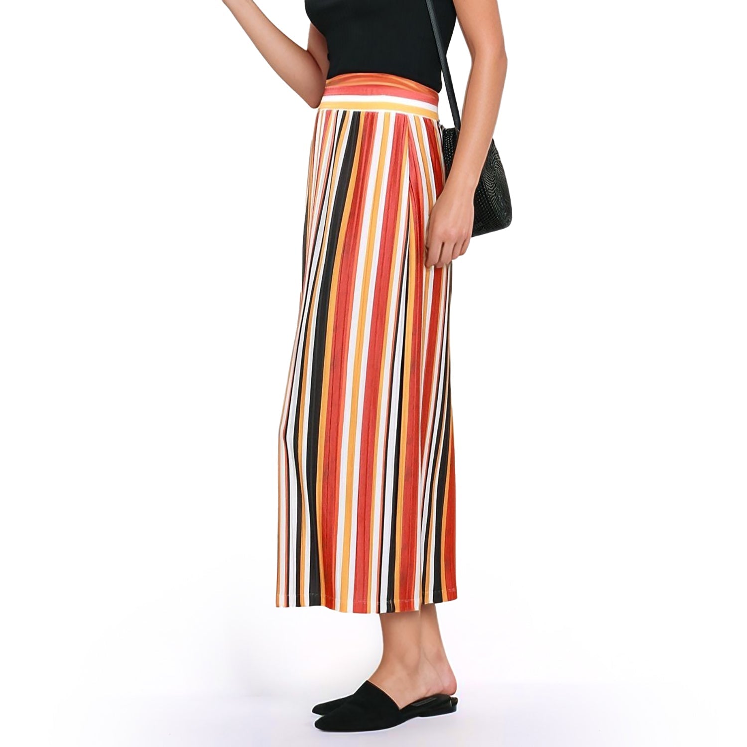 Pleione Women's Elastic Waist Printed Maxi Skirt