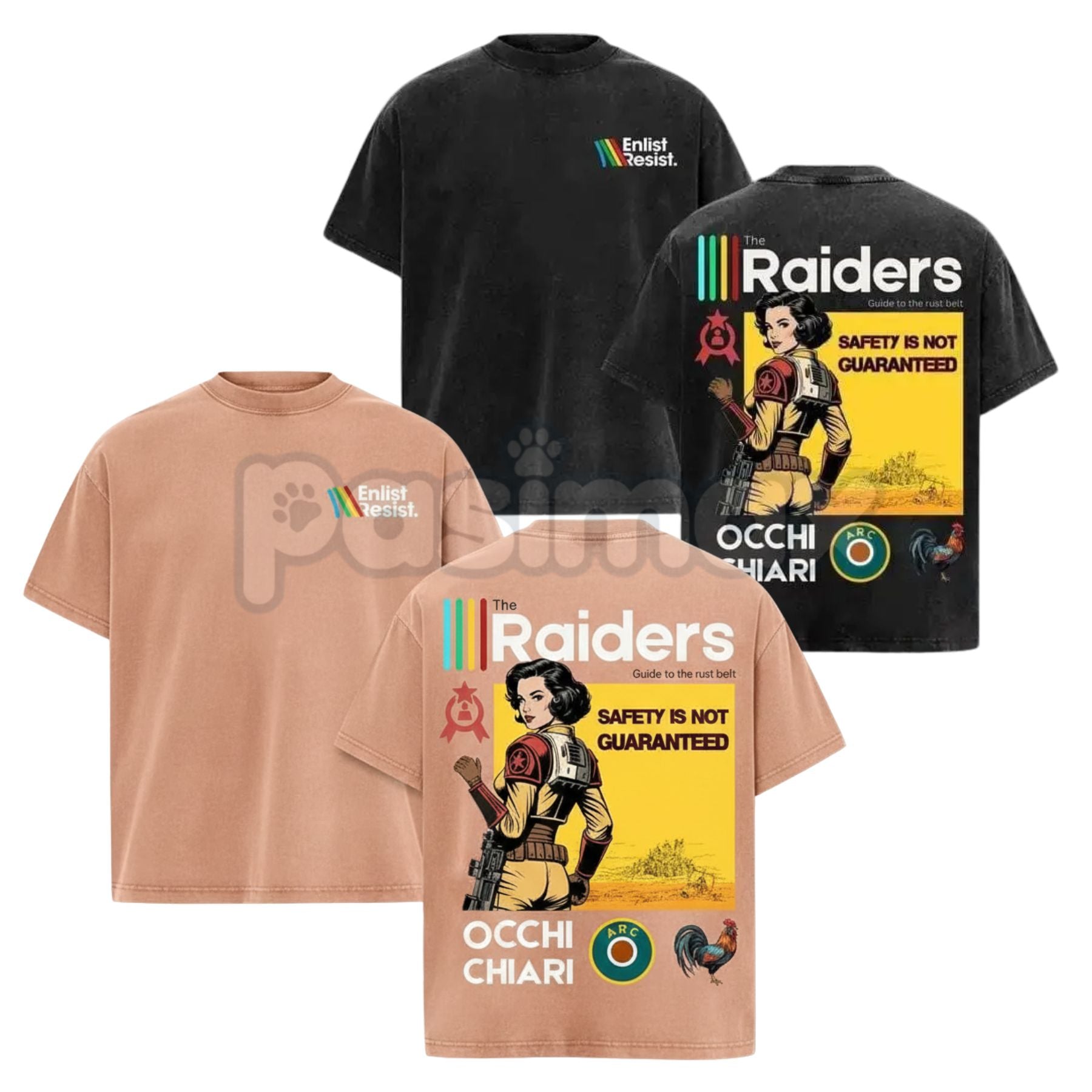 ARC Raiders Double Sided Washed T-Shirt – Vintage Shooter Game Graphic Tee, Heavy Cotton