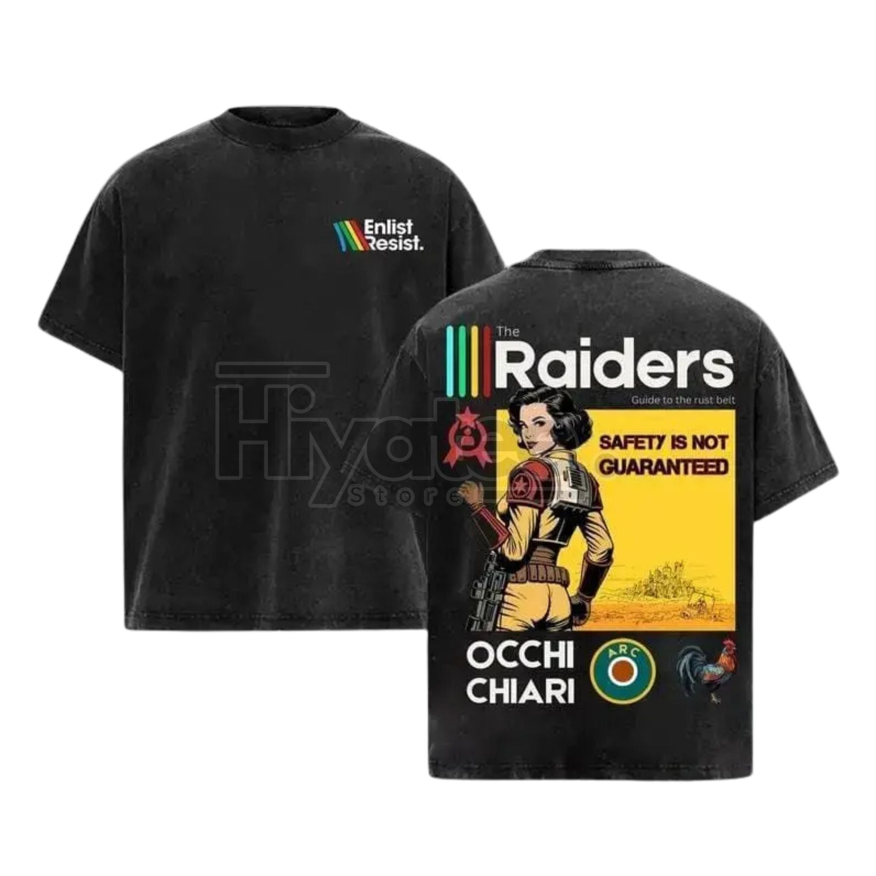 ARC Raiders T-Shirt – Vintage Washed 2-Sided Graphic Tee, Sci-Fi Action Game Streetwear 2025