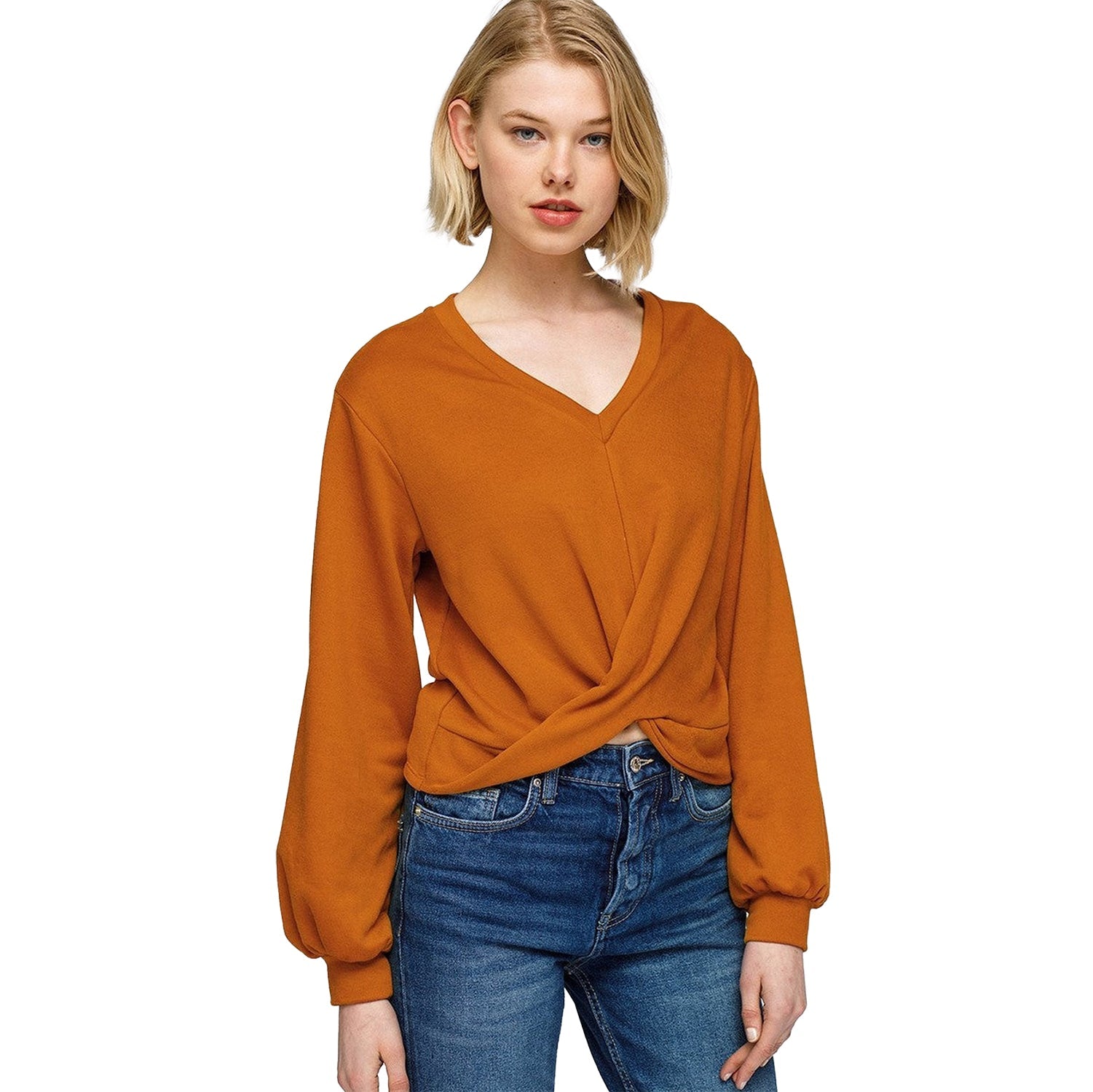 Women's V-Neck Wrap Front Sweatshirt