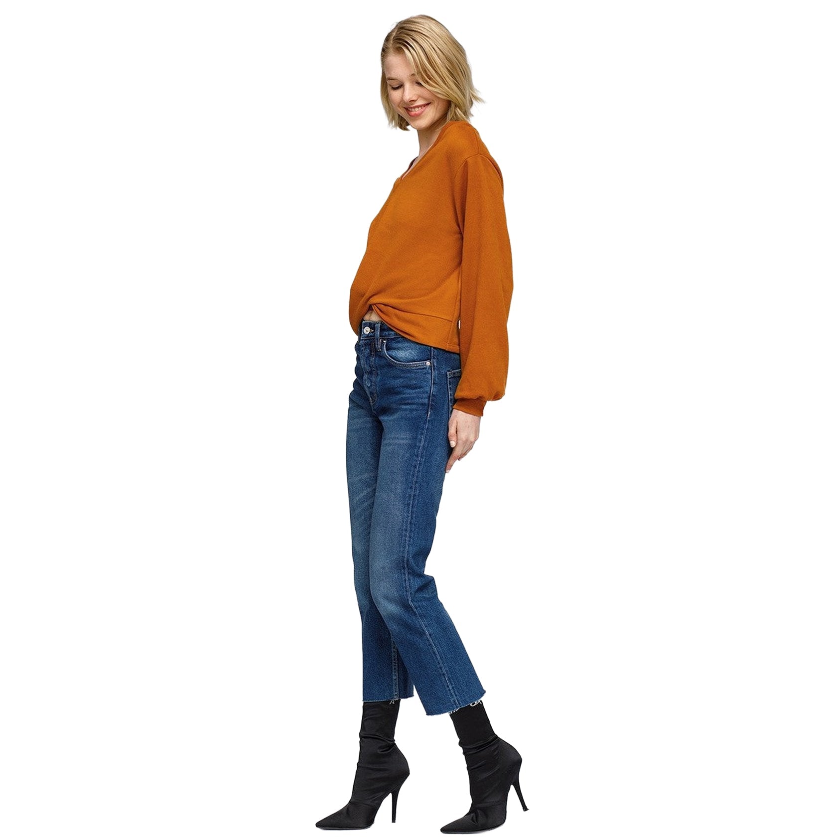 Women's V-Neck Wrap Front Sweatshirt