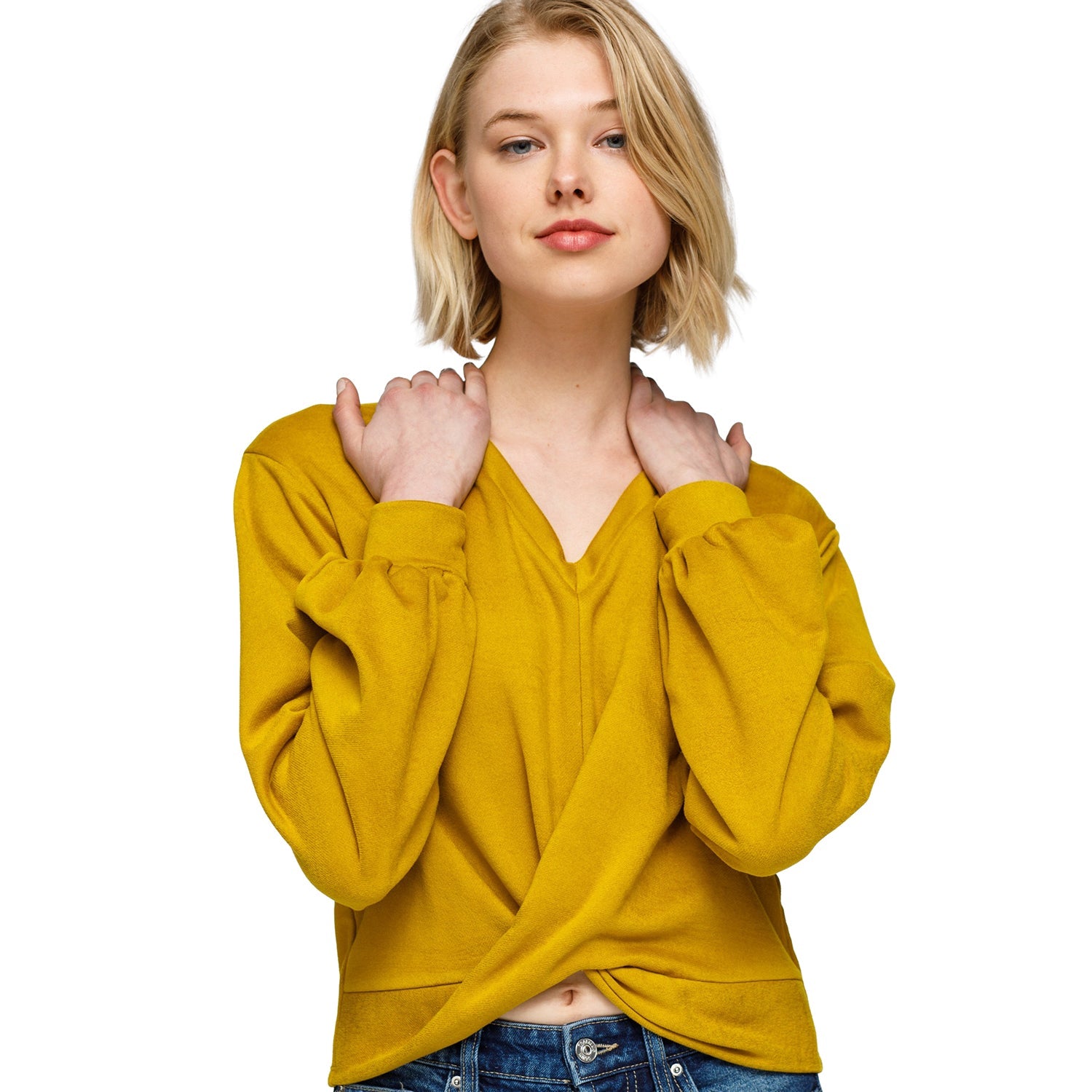 Women's V-Neck Wrap Front Sweatshirt
