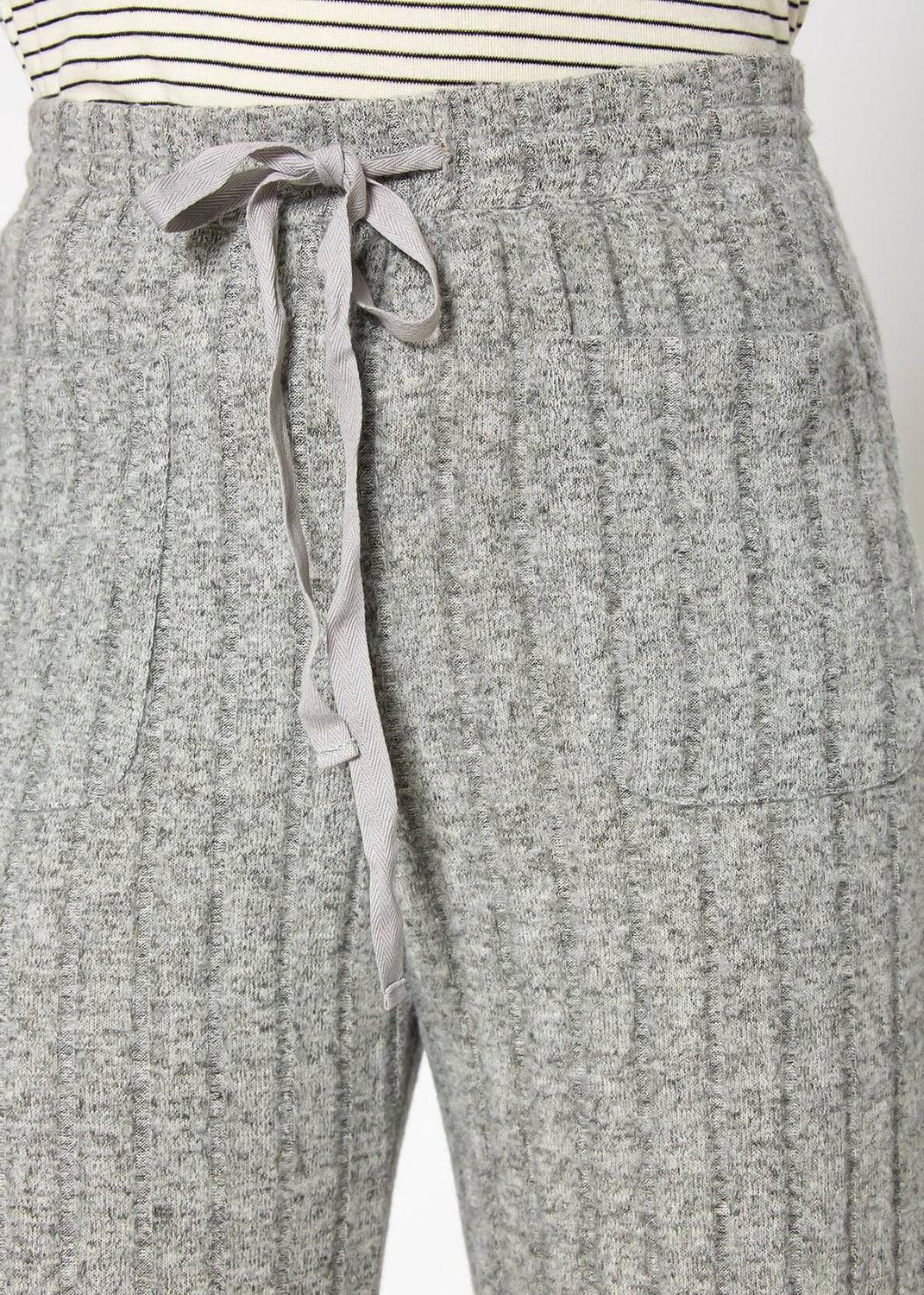 Pleione Women's High Waist Ribbed Knit Straight Pants