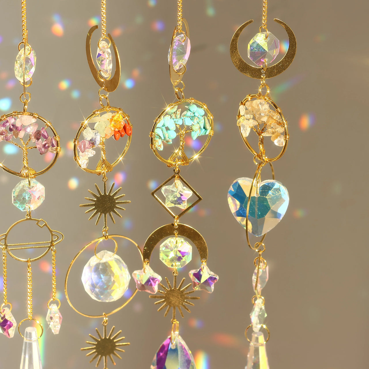 Tree of Life Crystal Pendant Sun Catcher Indoor and Outdoor Rainbow Home Garden Window Christmas Tree Wedding Decoration