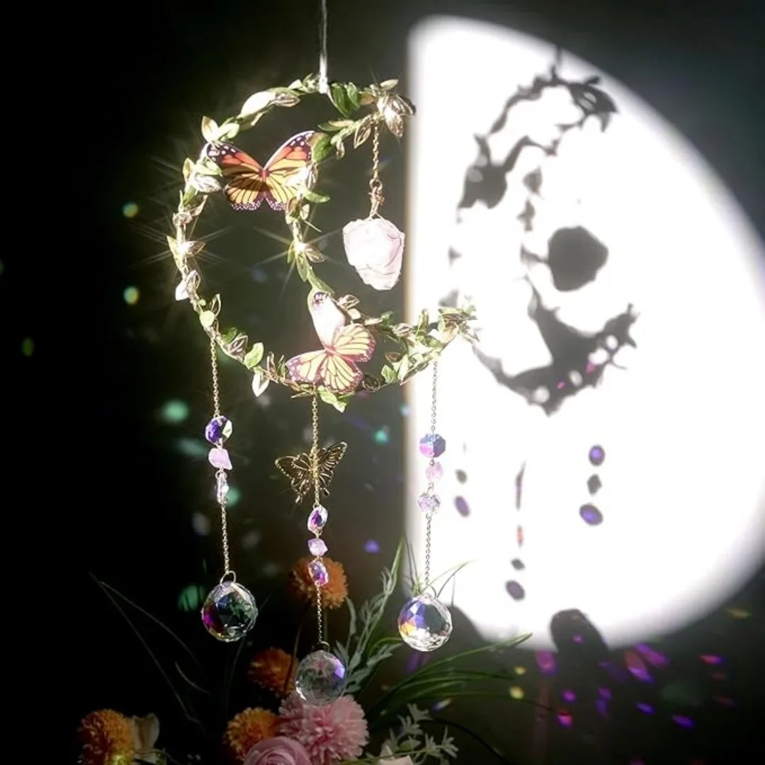 Sun Catcher with Butterfly Floral Vine Design Wedding Decor Home Wedding Party Decoration Ornament