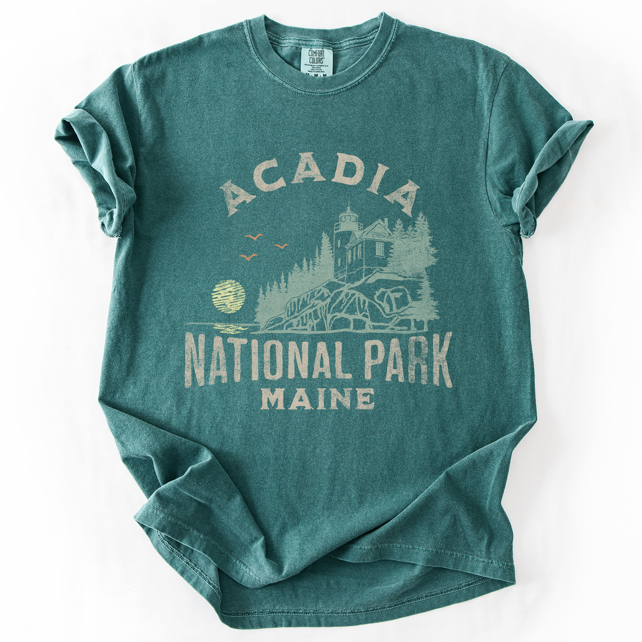 Acadia National Park Maine Nature Outdoors Camping Hiking Scenic Comfort Colors Tee