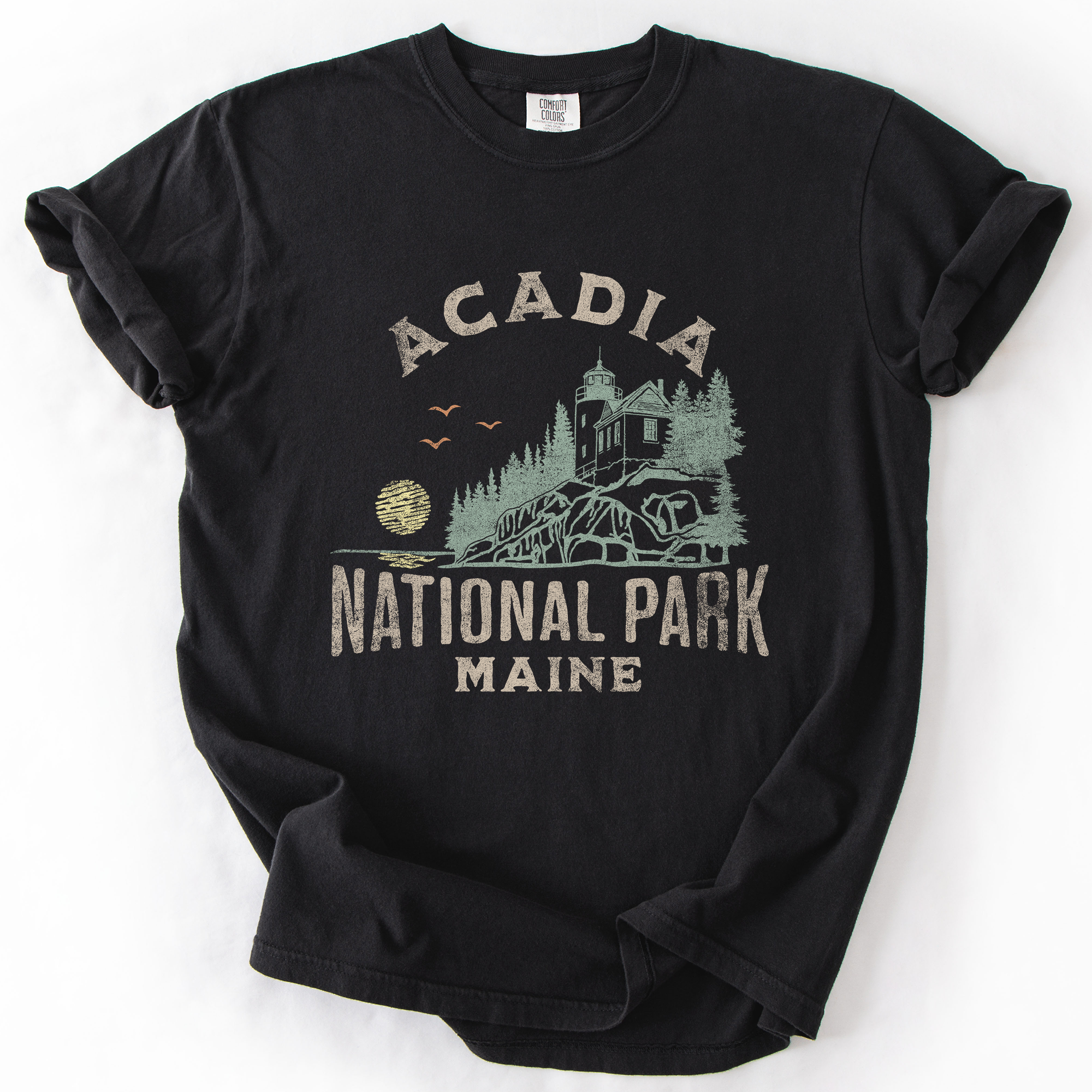 Acadia National Park Maine Nature Outdoors Camping Hiking Scenic Comfort Colors Tee