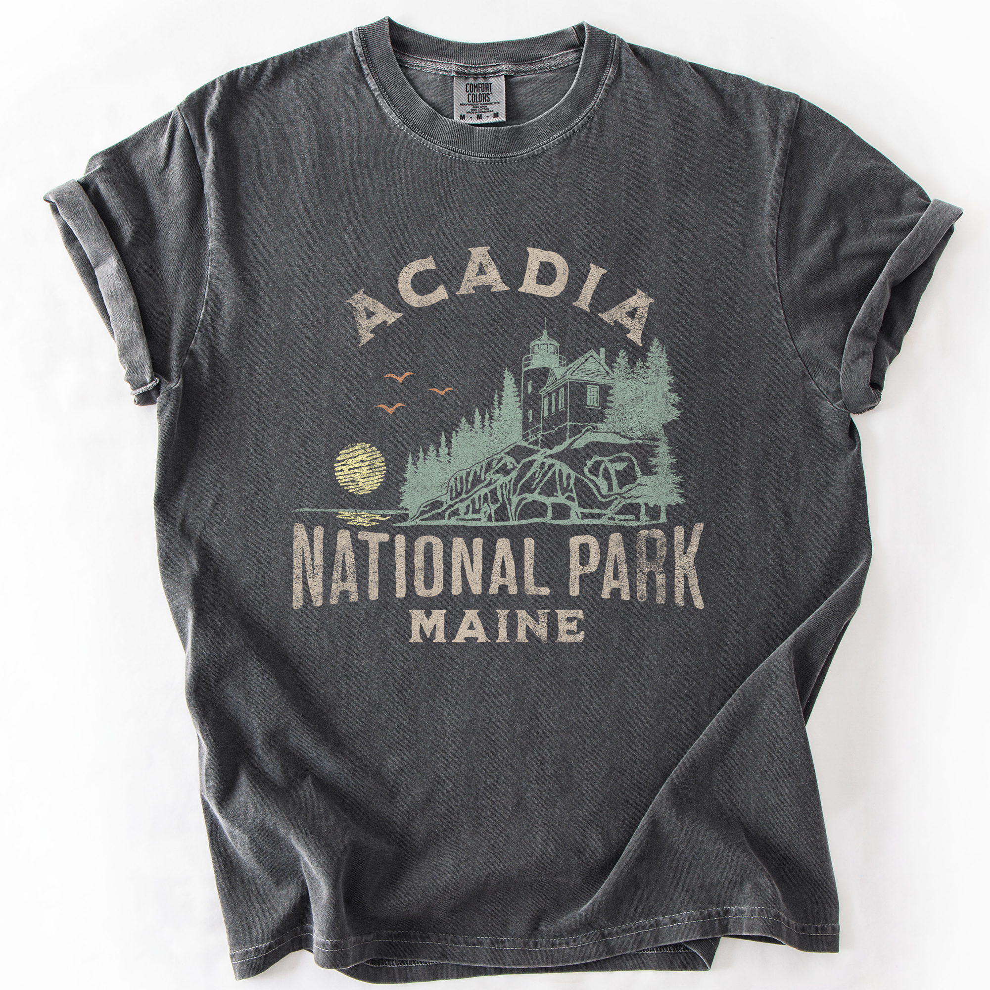 Acadia National Park Maine Nature Outdoors Camping Hiking Scenic Comfort Colors Tee