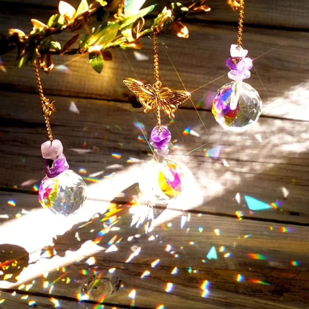 Sun Catcher with Butterfly Floral Vine Design Wedding Decor Home Wedding Party Decoration Ornament