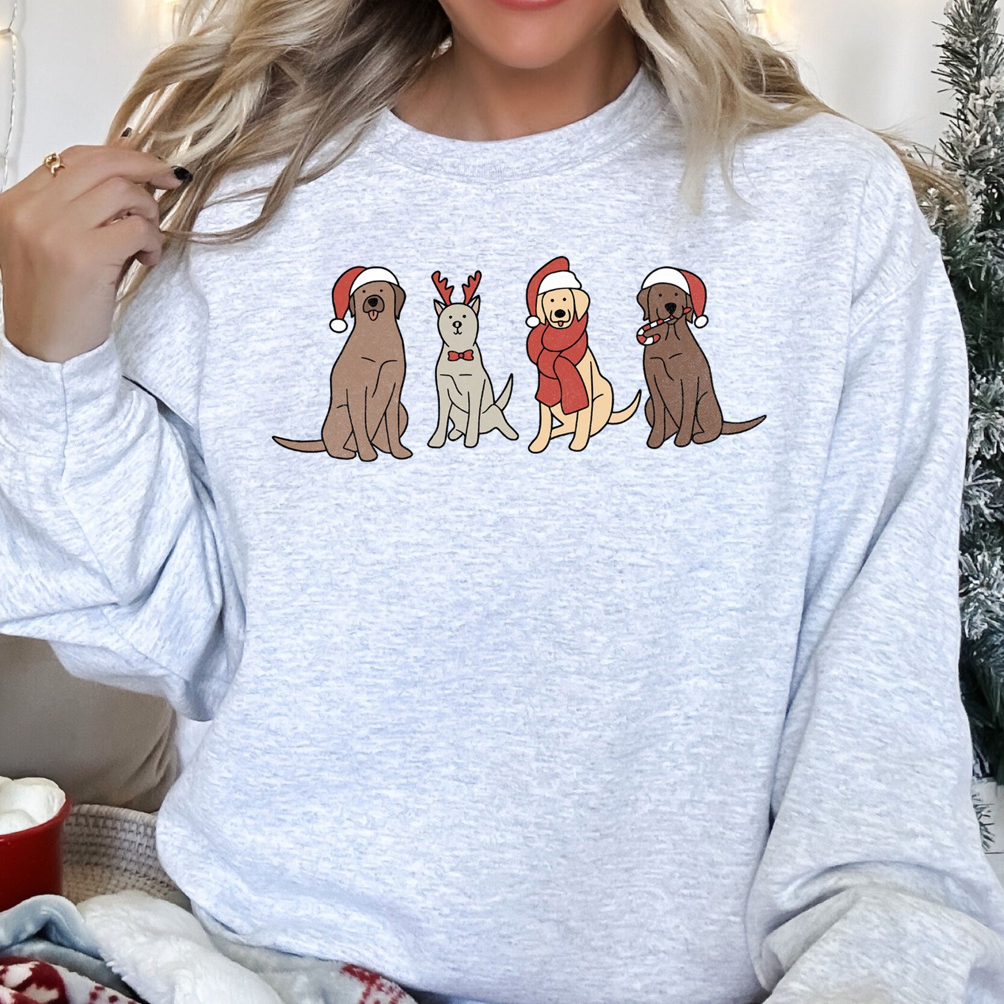 Adorable Christmas Dogs Cozy Festive Print For Dog Lovers With Holiday Spirit Sweatshirt