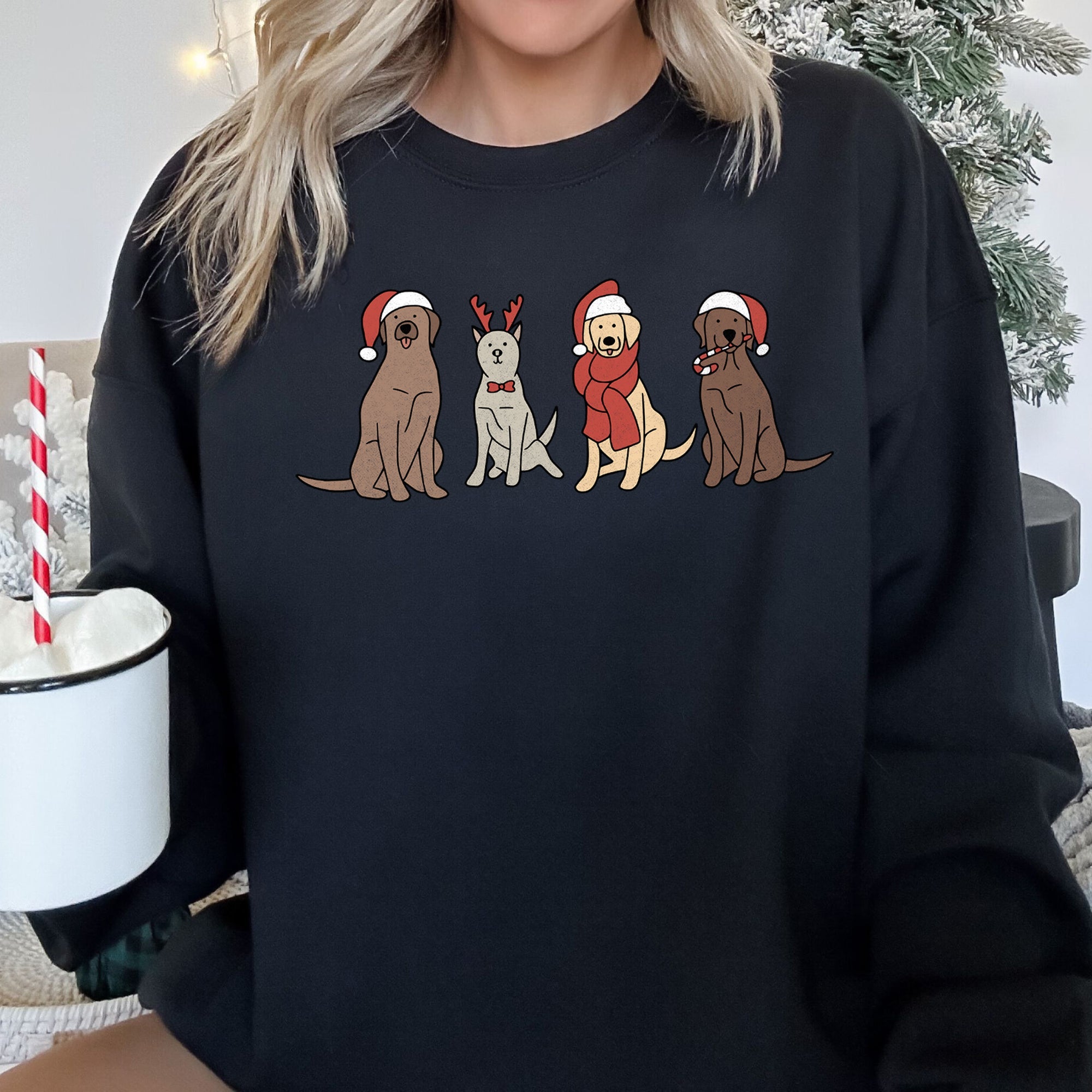 Adorable Christmas Dogs Cozy Festive Print For Dog Lovers With Holiday Spirit Sweatshirt