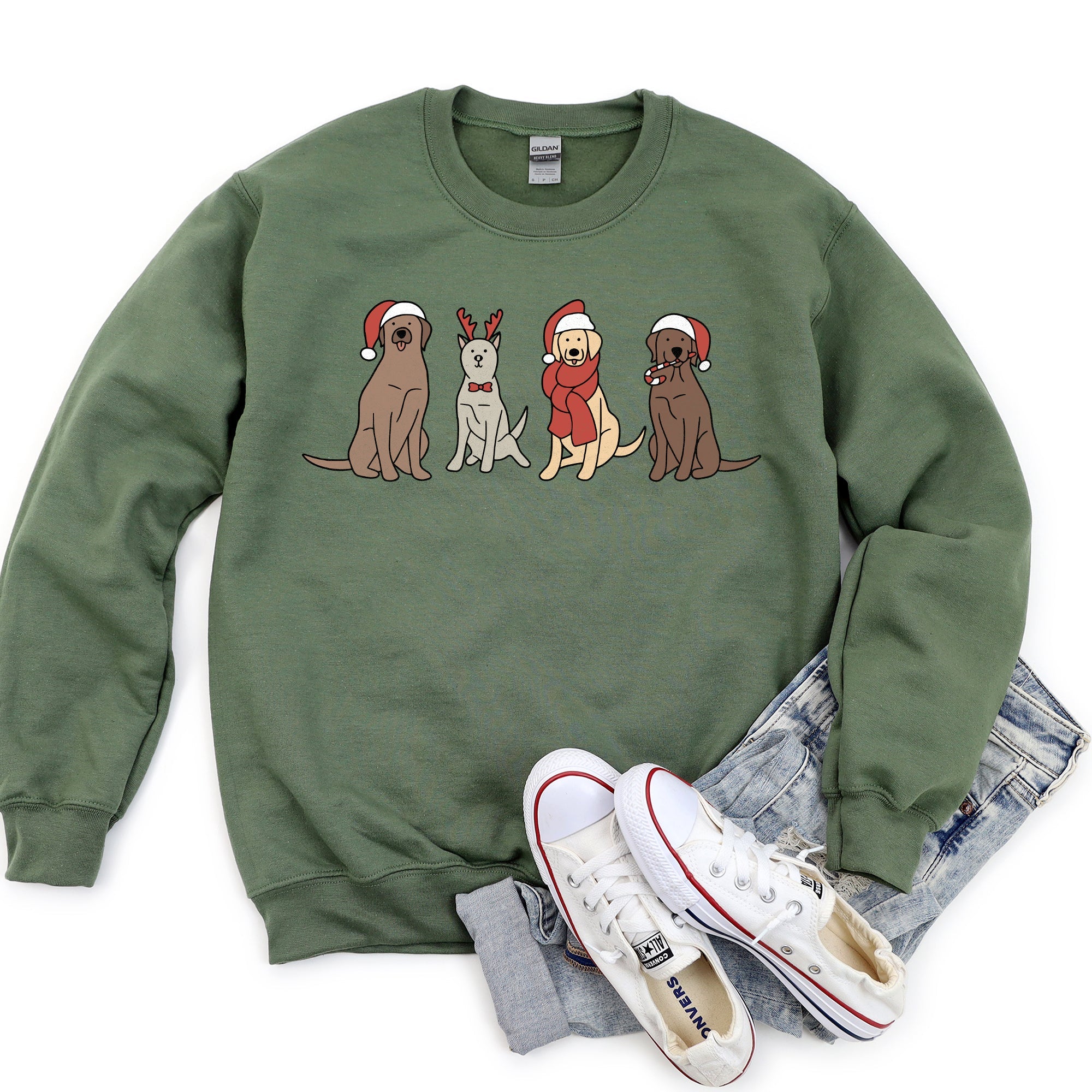 Adorable Christmas Dogs Cozy Festive Print For Dog Lovers With Holiday Spirit Sweatshirt