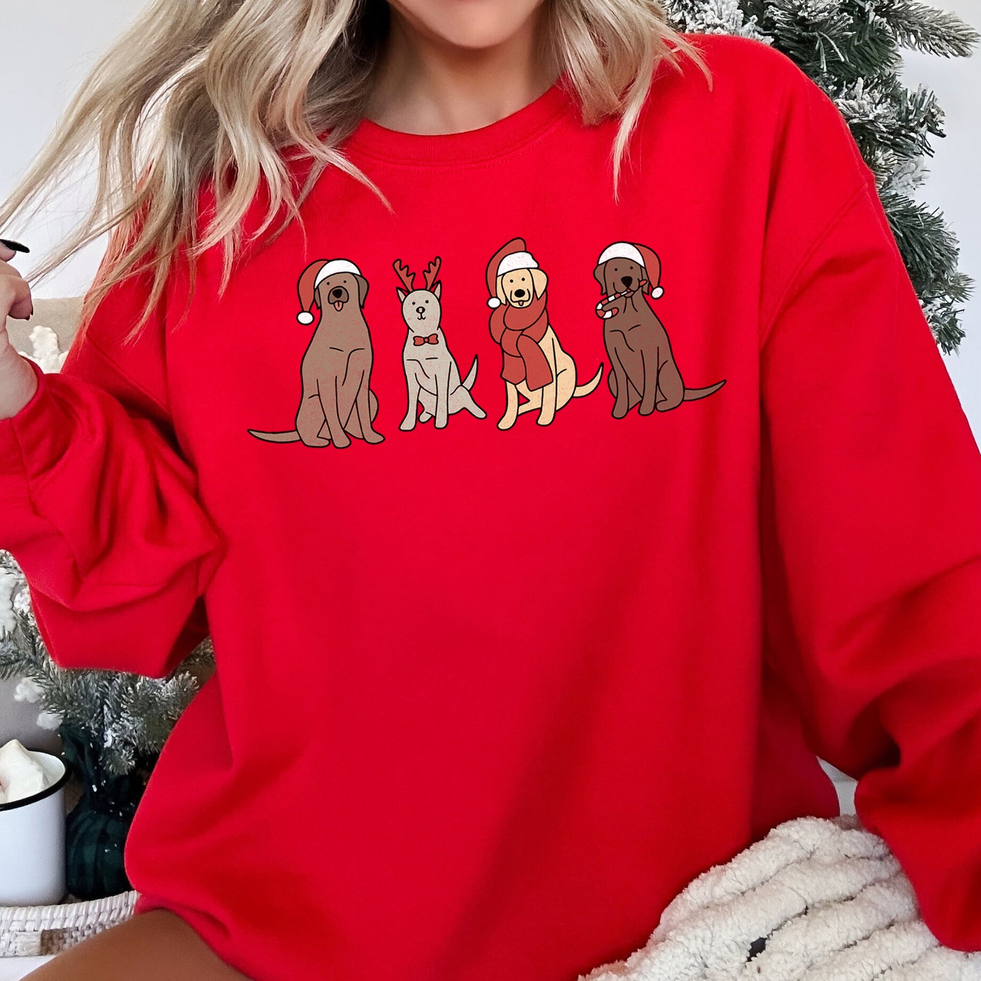 Adorable Christmas Dogs Cozy Festive Print For Dog Lovers With Holiday Spirit Sweatshirt