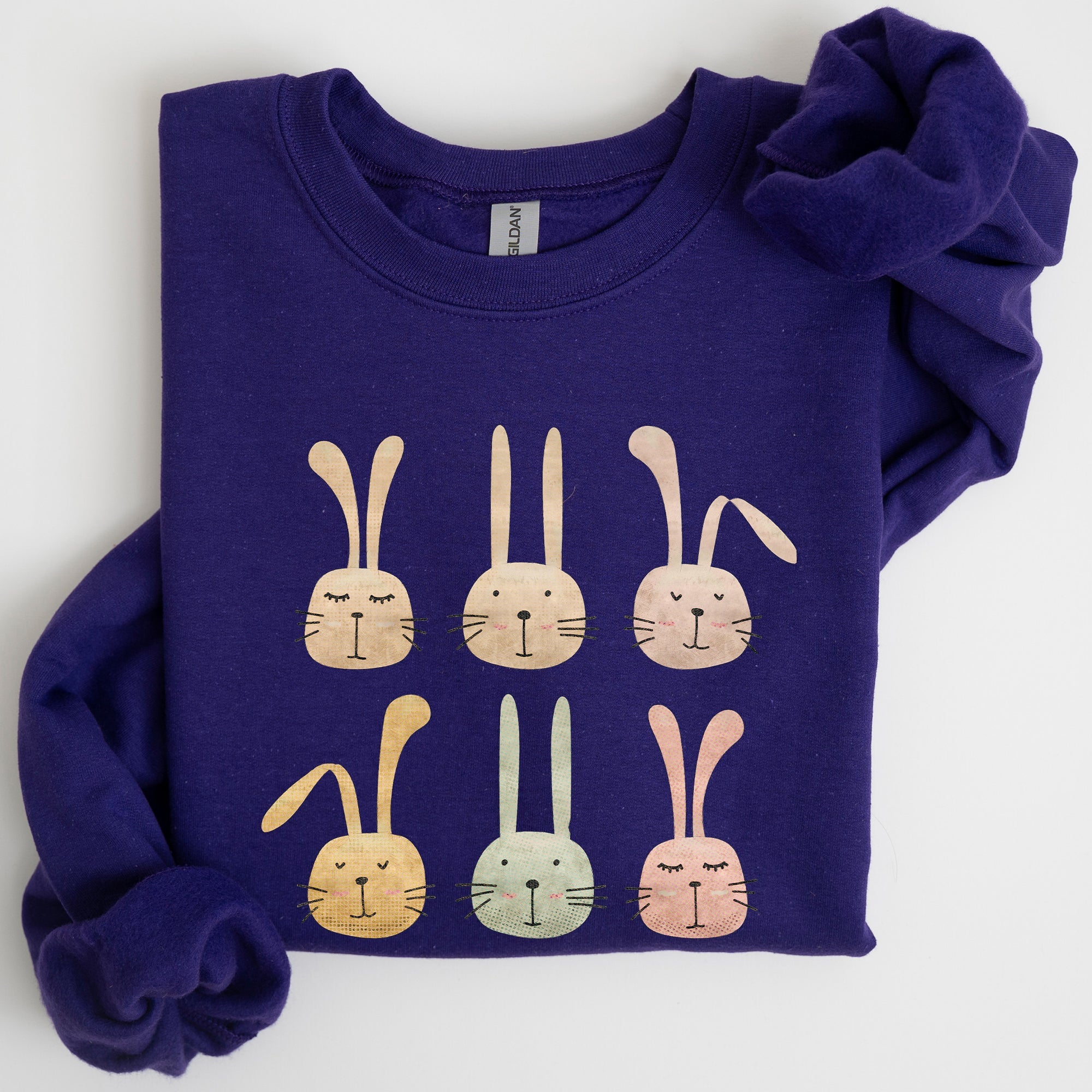 Adorable Easter Bunnies Rabbits Festive Seasonal Illustration for Springtime Cozy Sweatshirt