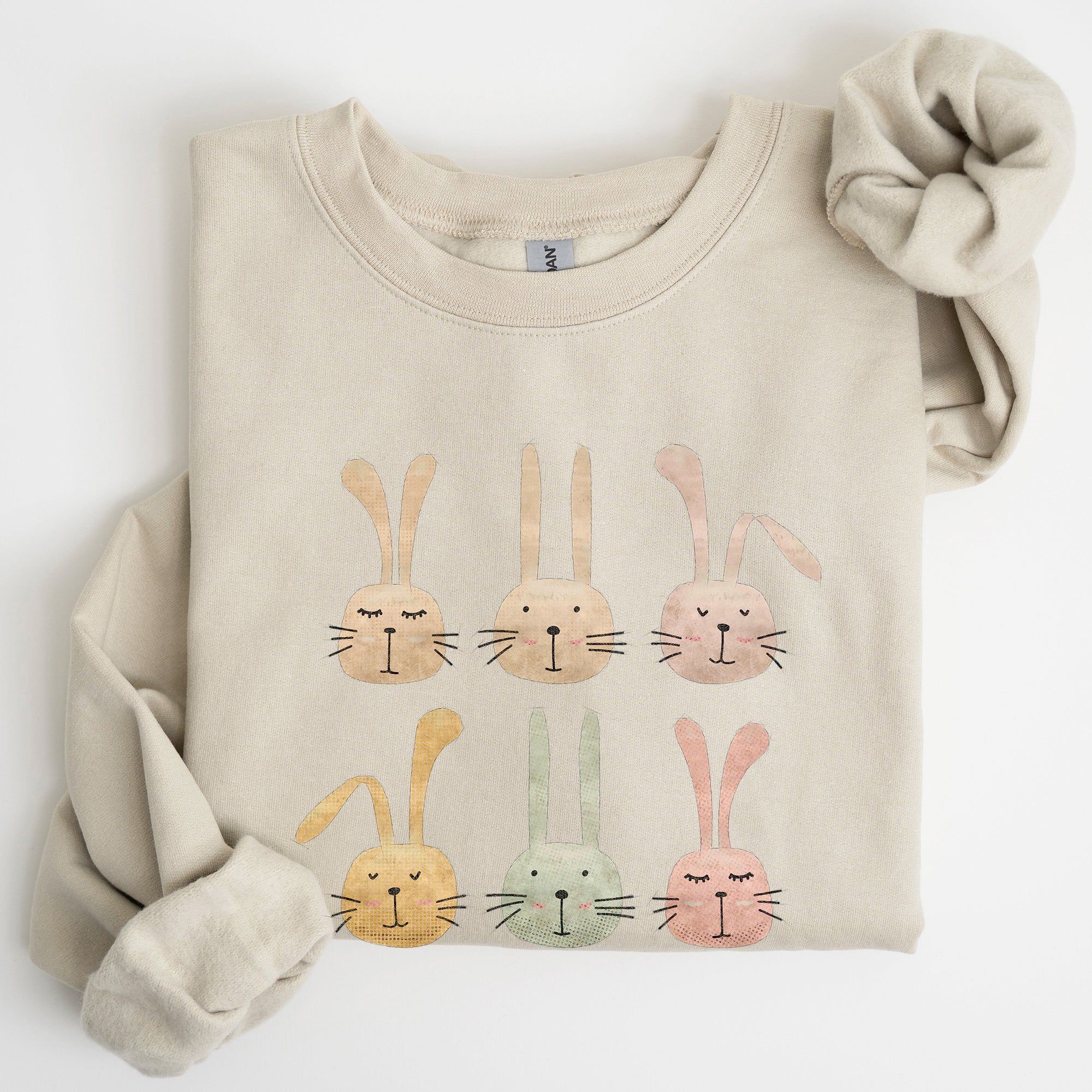 Adorable Easter Bunnies Rabbits Festive Seasonal Illustration for Springtime Cozy Sweatshirt