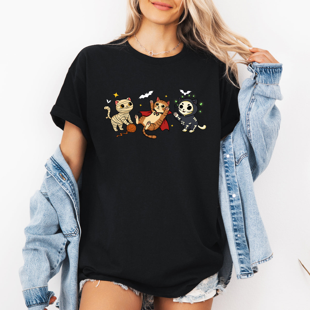 Adorable Halloween Cats Graphic Tee