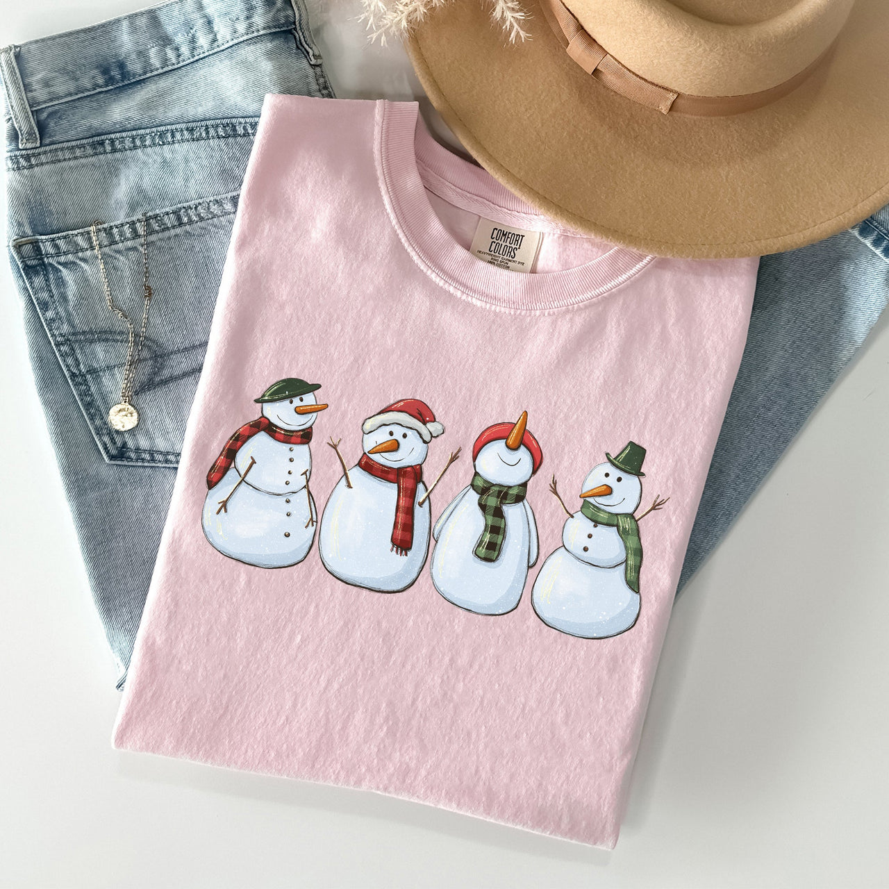 Adorable Snowman Christmas Santa Xmas Winter Wonderland Edition Comfort Colors Tee