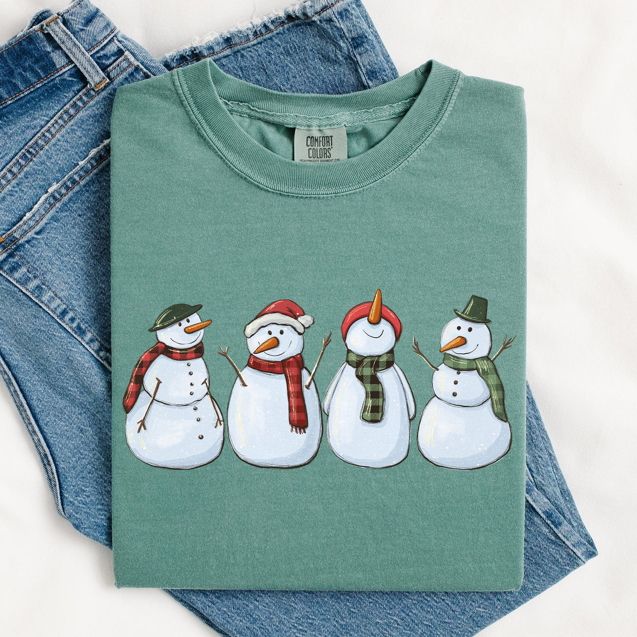 Adorable Snowman Christmas Santa Xmas Winter Wonderland Edition Comfort Colors Tee