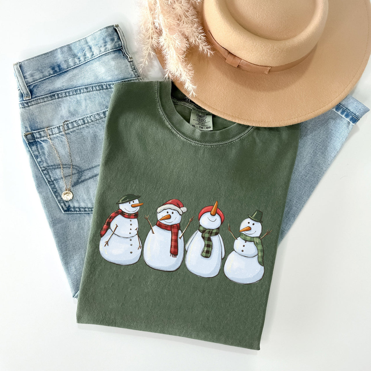 Adorable Snowman Christmas Santa Xmas Winter Wonderland Edition Comfort Colors Tee