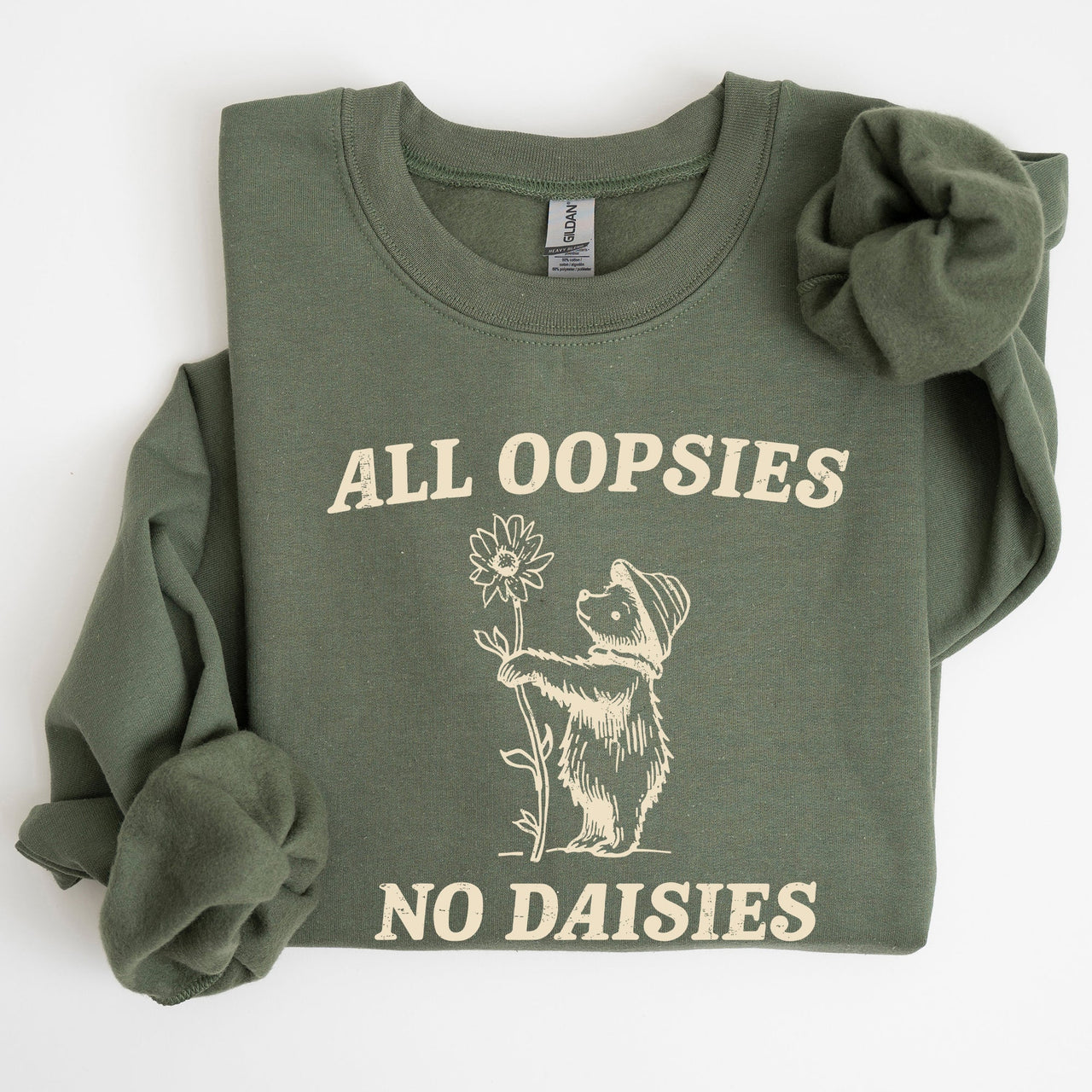 All Oopsies No Daisies Cute Bear Illustration Premium Cozy Everyday Comfort Sweatshirt