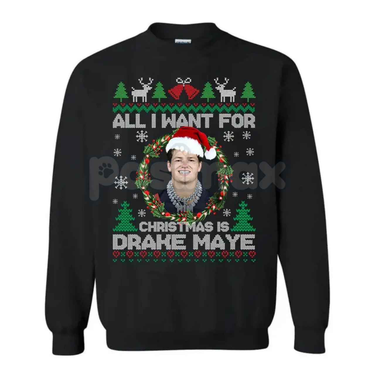 All I Want For Christmas Is D Maye Sweatshirt | Drake Maye Football Fan Crewneck | UNC QB Draft Prospect Jumper | Sports Holiday Gift