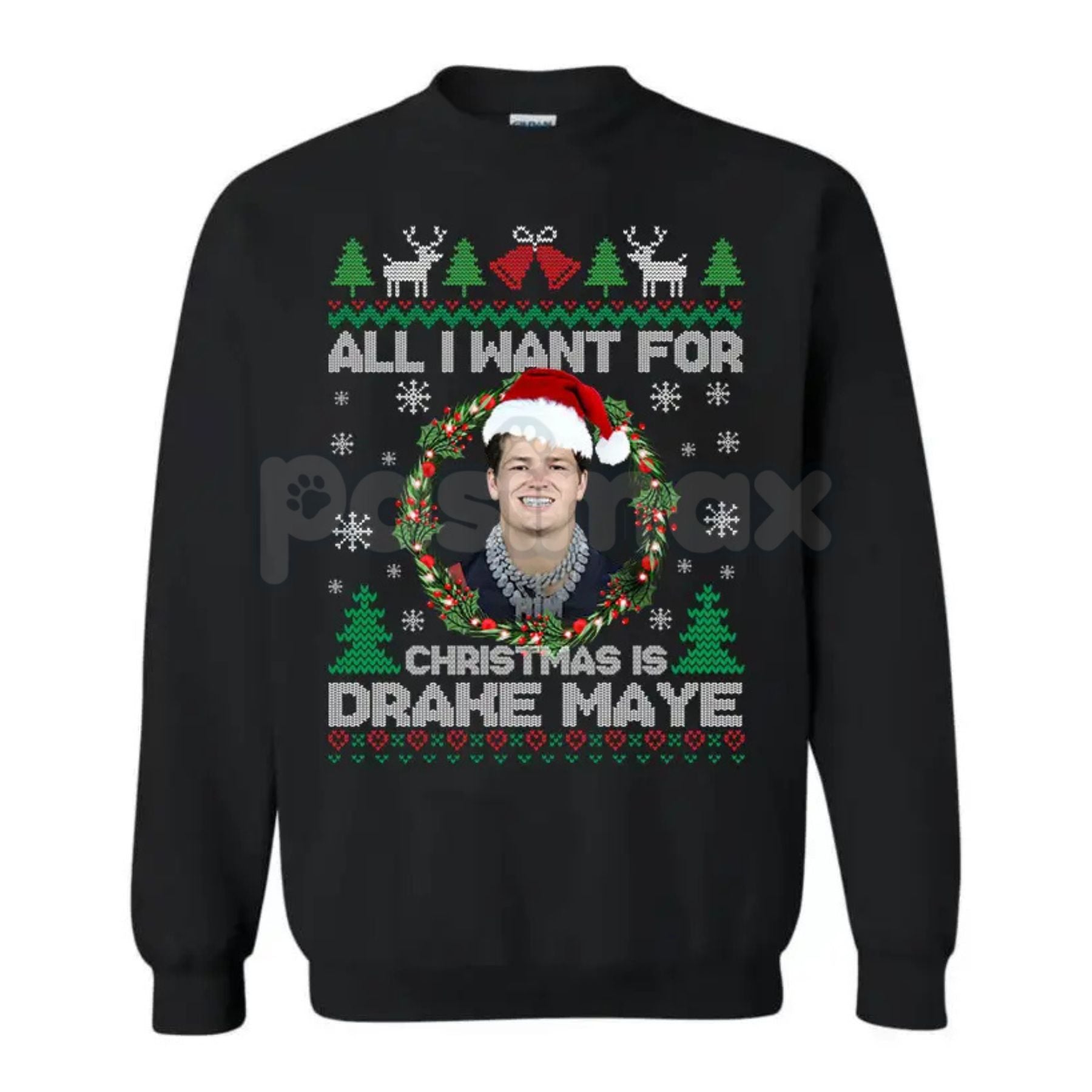 All I Want For Christmas Is D Maye Sweatshirt | Drake Maye Football Fan Crewneck | UNC QB Draft Prospect Jumper | Sports Holiday Gift
