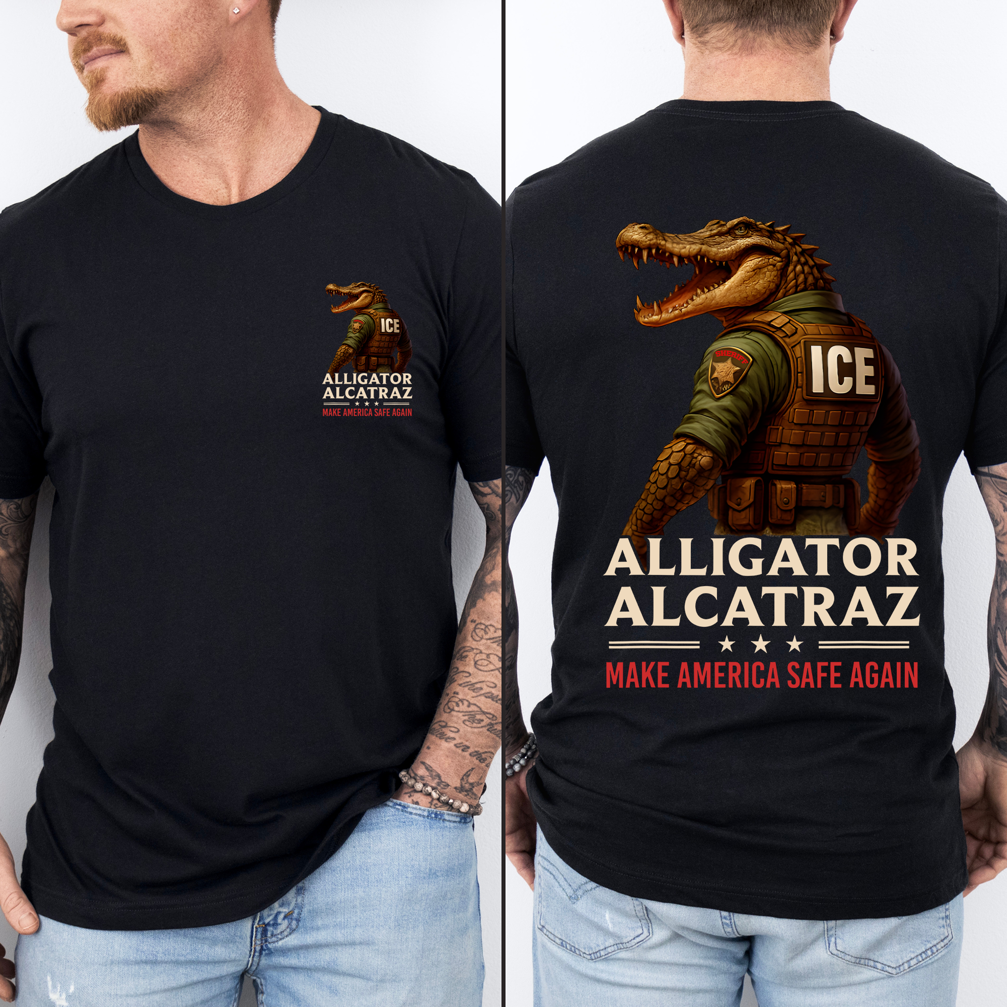 Alligator Alcatraz Ice Florida Everglades Retro Style Maga Vintage Edition Graphic Tee