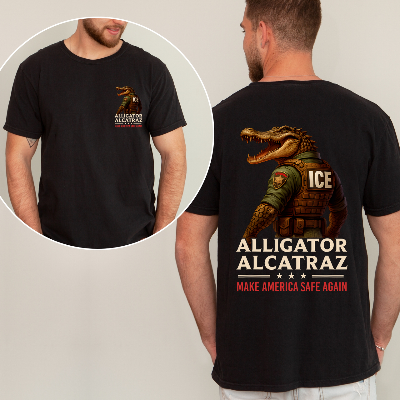 Alligator Alcatraz Ice Florida Everglades Retro Style Maga Vintage Edition Graphic Tee