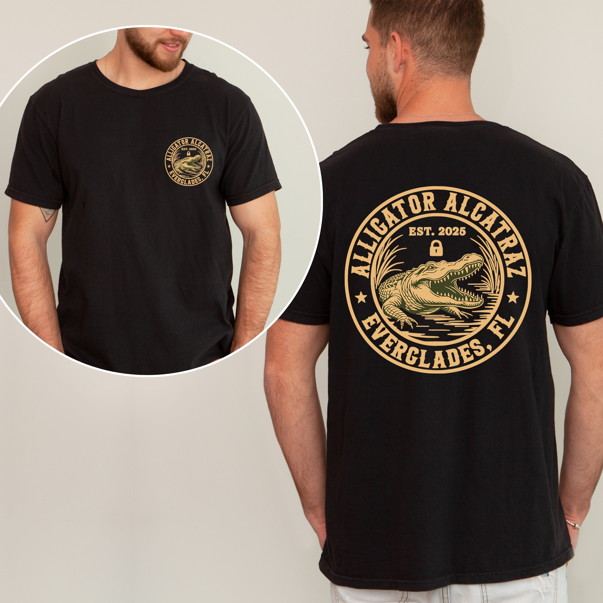 Alligator Alcatraz ICE Florida Everglades MAGA Front And Back Retro Edition Graphic Tee
