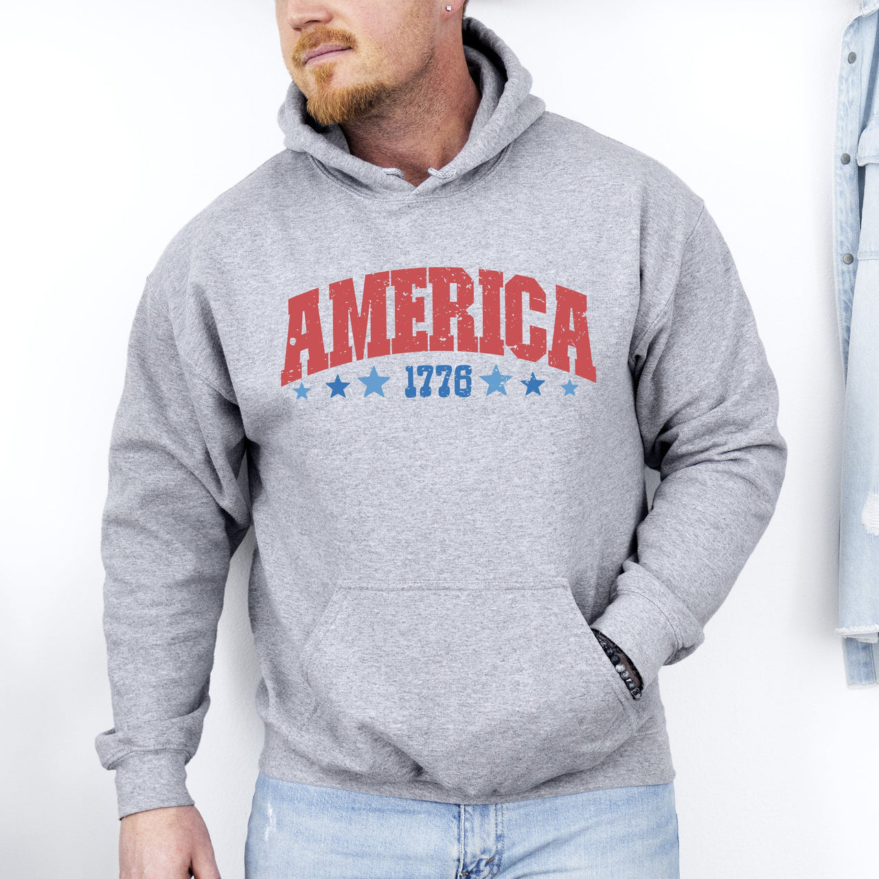 America 1776 Varsity Patriotic USA 4th Of July Fireworks Edition Premium Quality Hoodie