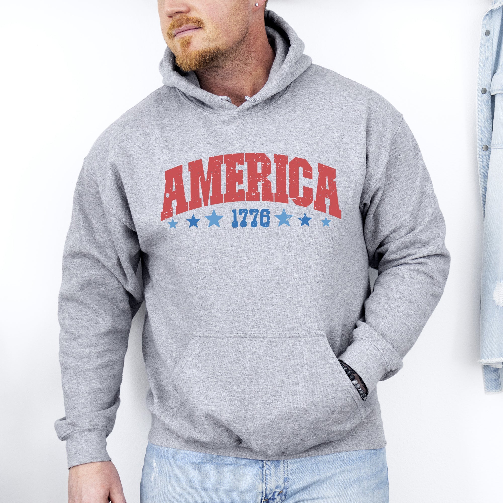America 1776 Varsity Patriotic USA 4th Of July Fireworks Edition Premium Quality Hoodie