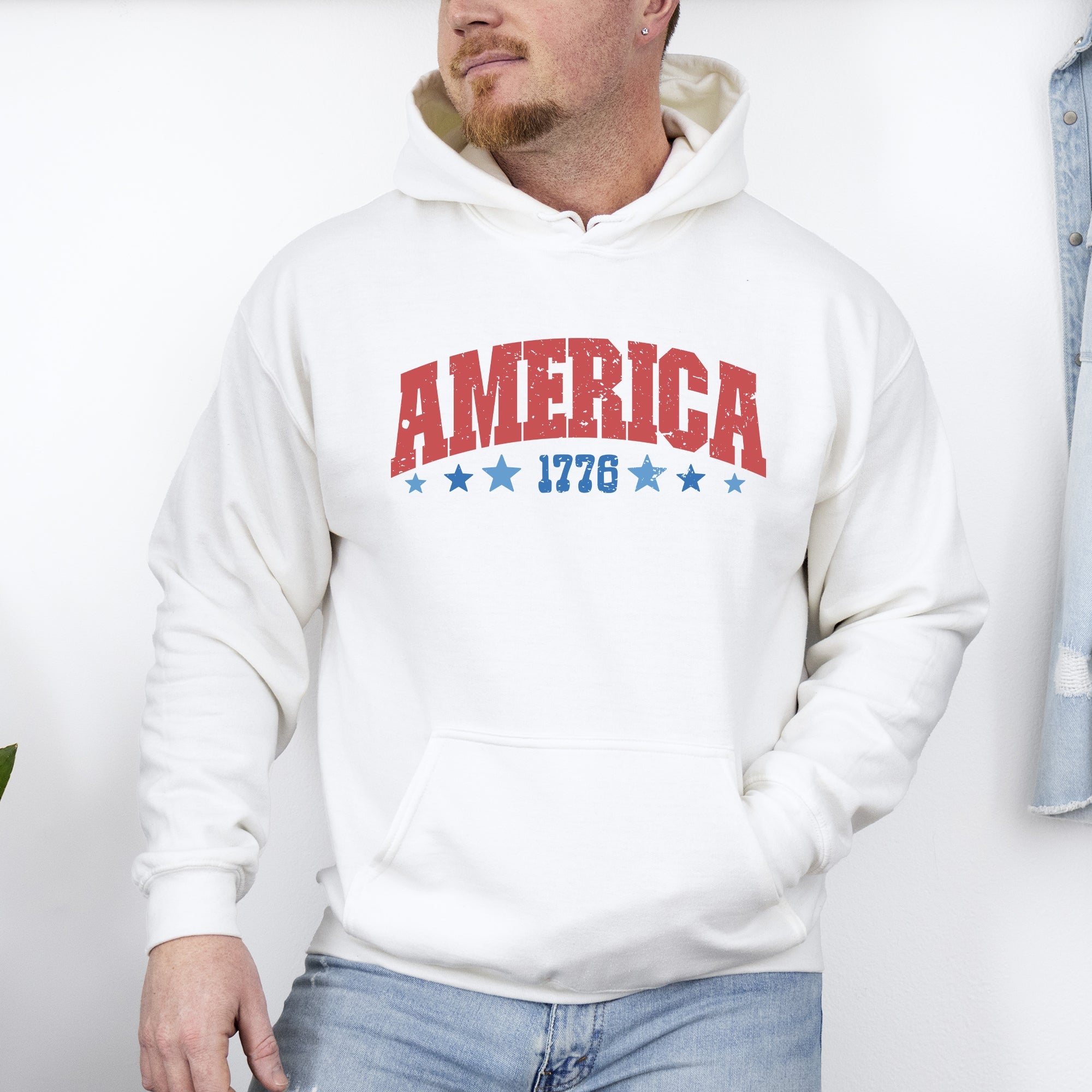 America 1776 Varsity Patriotic USA 4th Of July Fireworks Edition Premium Quality Hoodie
