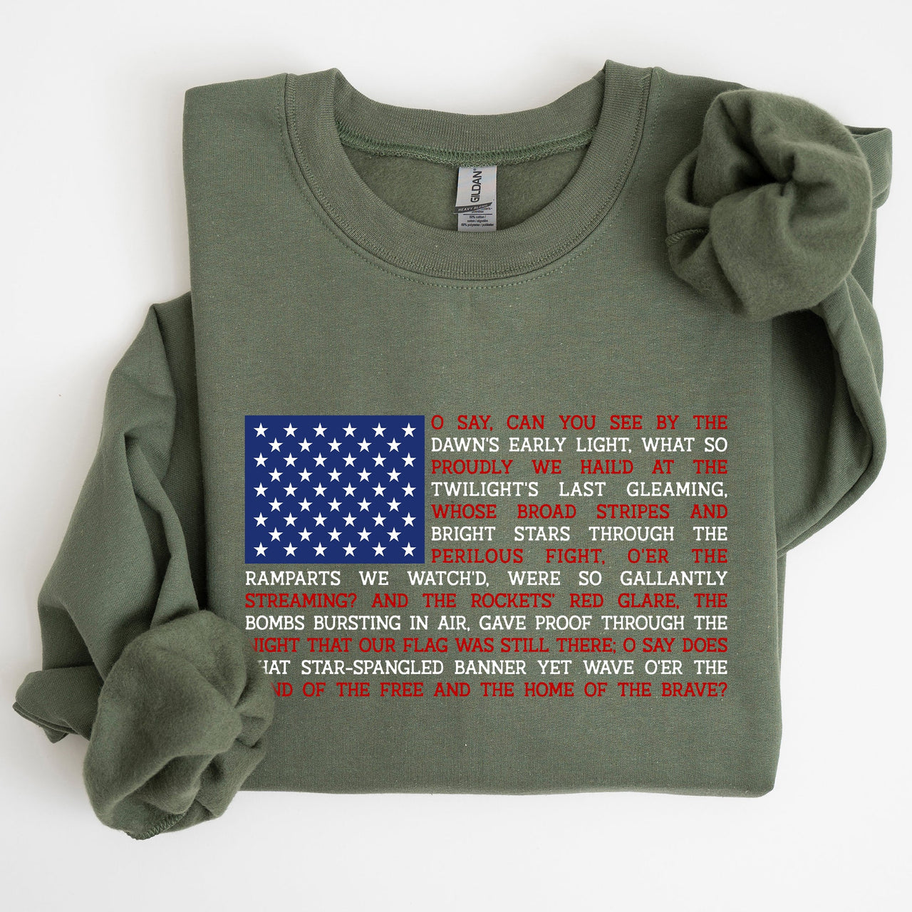American Flag Anthem 4th Of July Patriotic USA Proud Stars And Stripes Sweatshirt