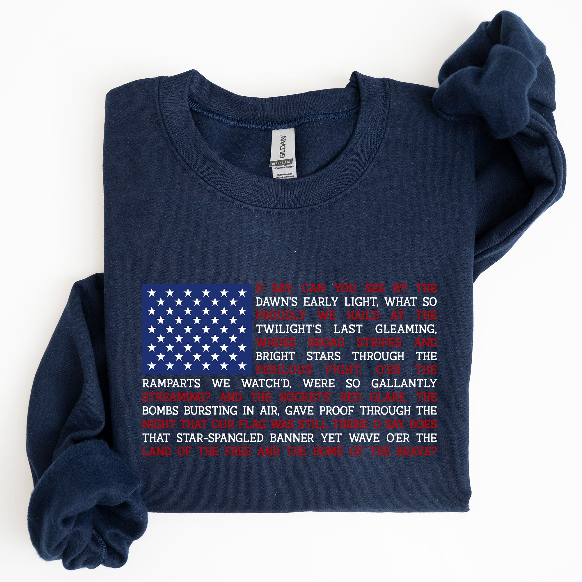 American Flag Anthem 4th Of July Patriotic USA Proud Stars And Stripes Sweatshirt