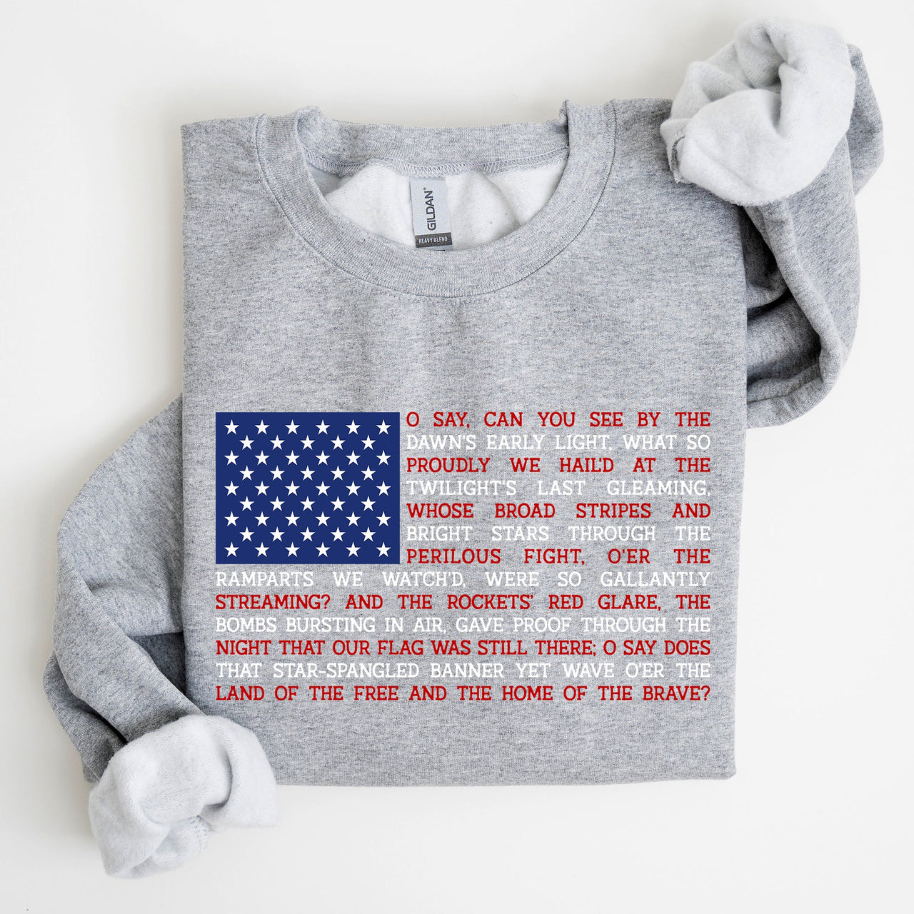 American Flag Anthem 4th Of July Patriotic USA Proud Stars And Stripes Sweatshirt