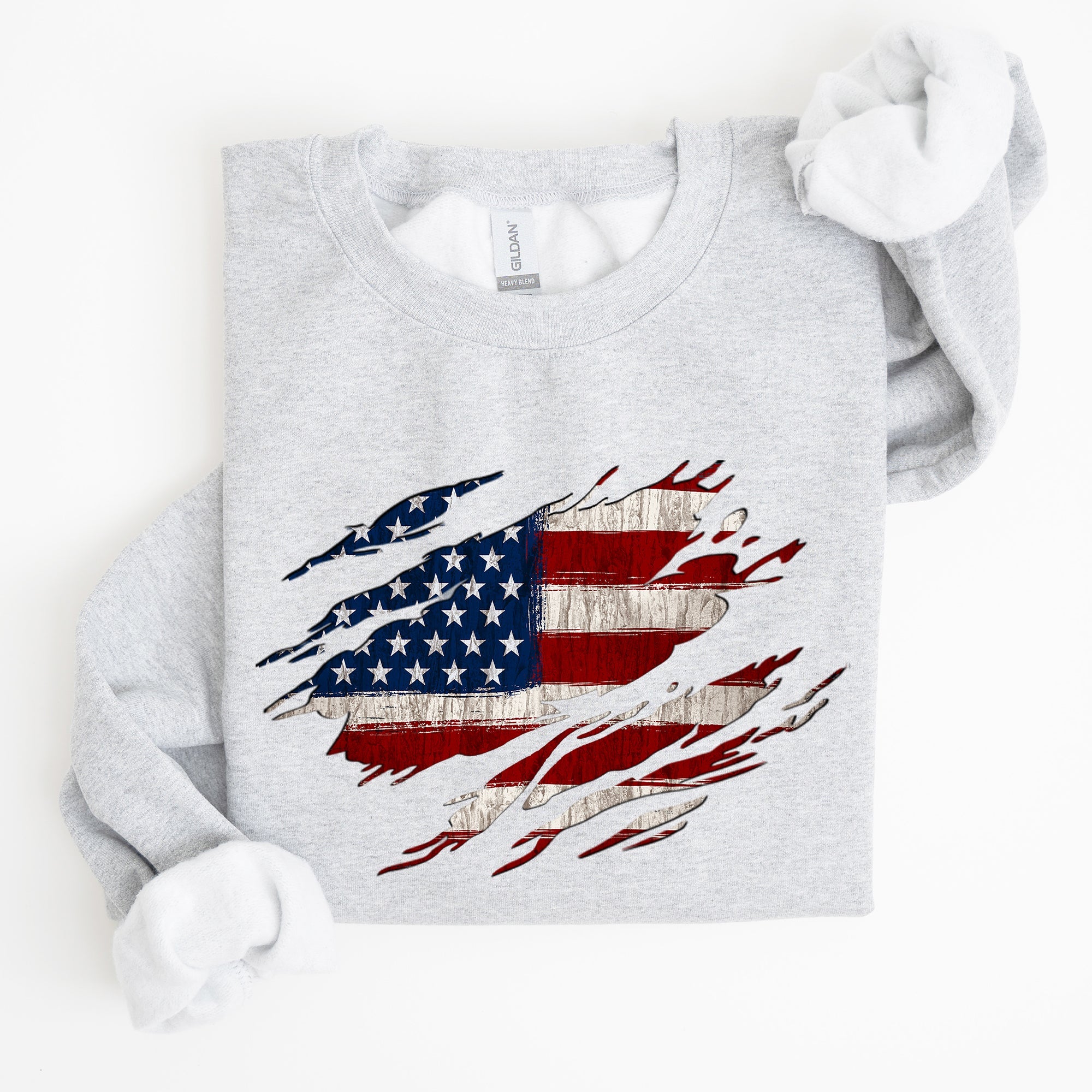 American Flag Patriotic Fourth of July Pride Banner Design Celebrating USA Heritage and Freedom Sweatshirt
