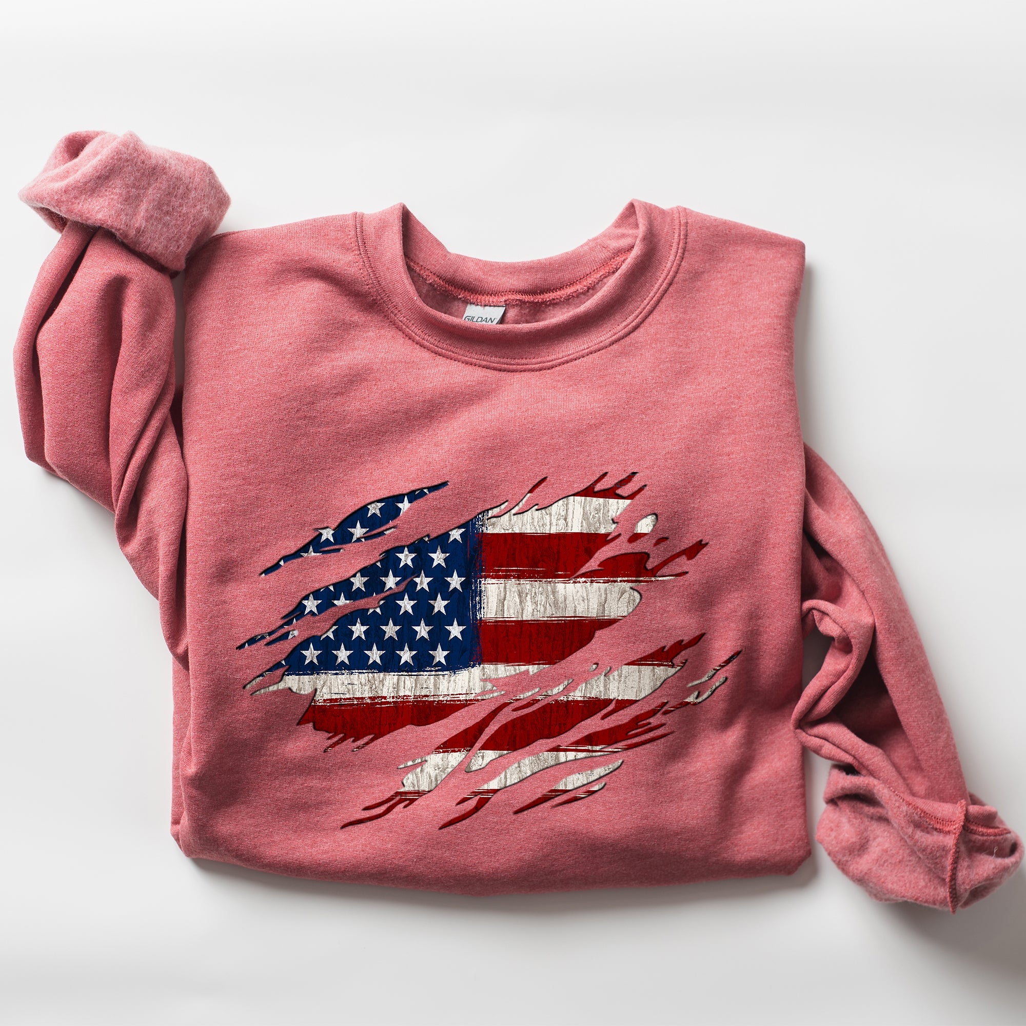 American Flag Patriotic Fourth of July Pride Banner Design Celebrating USA Heritage and Freedom Sweatshirt