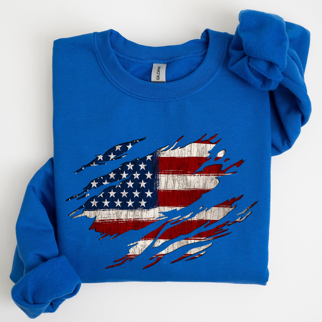 American Flag Patriotic Fourth of July Pride Banner Design Celebrating USA Heritage and Freedom Sweatshirt