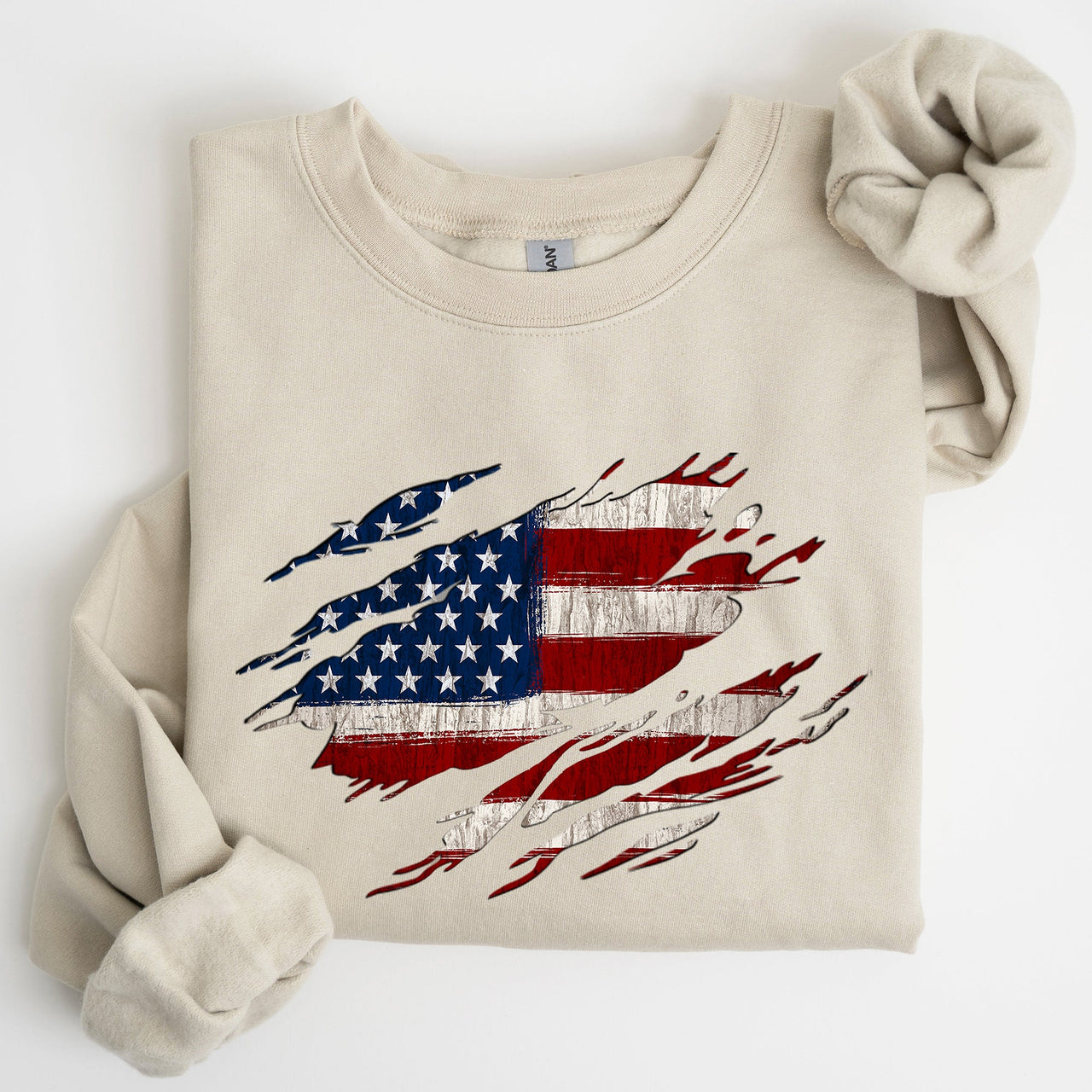 American Flag Patriotic Fourth of July Pride Banner Design Celebrating USA Heritage and Freedom Sweatshirt