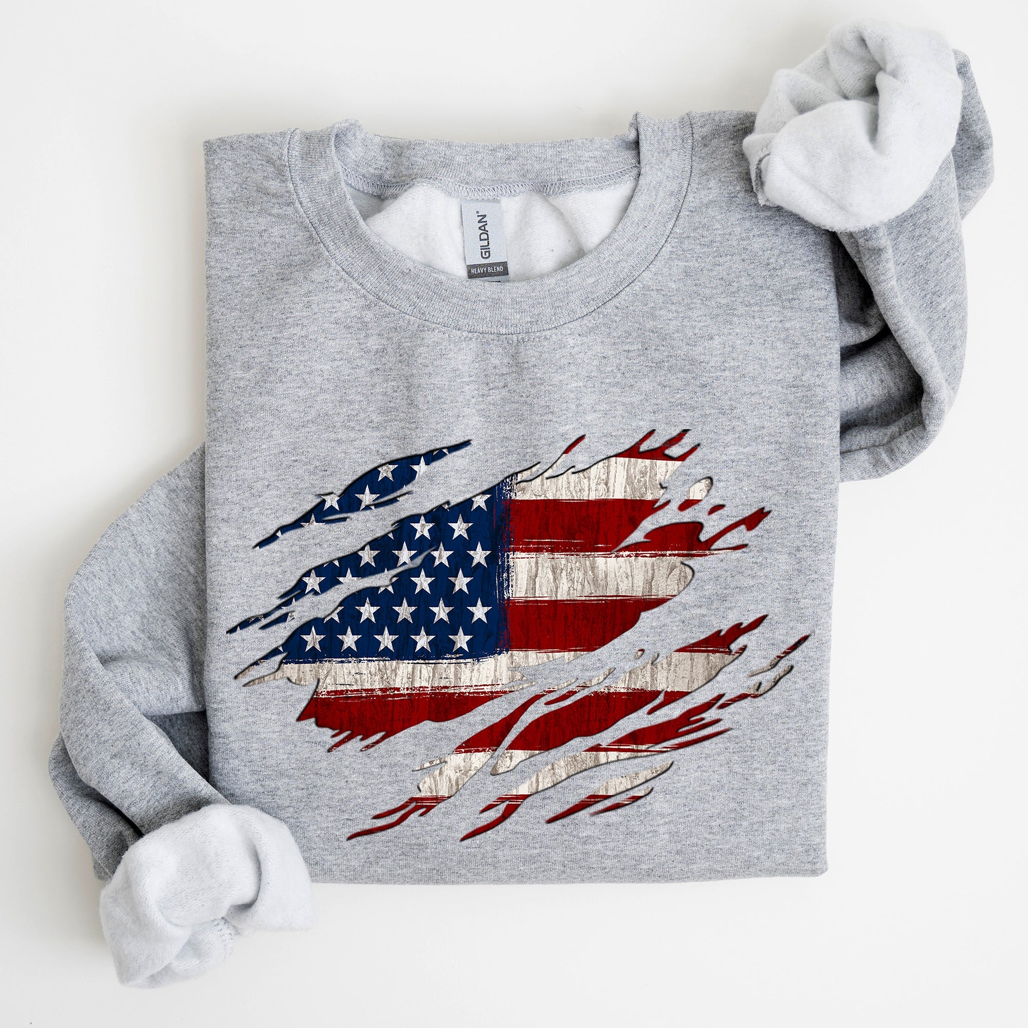 American Flag Patriotic Fourth of July Pride Banner Design Celebrating USA Heritage and Freedom Sweatshirt